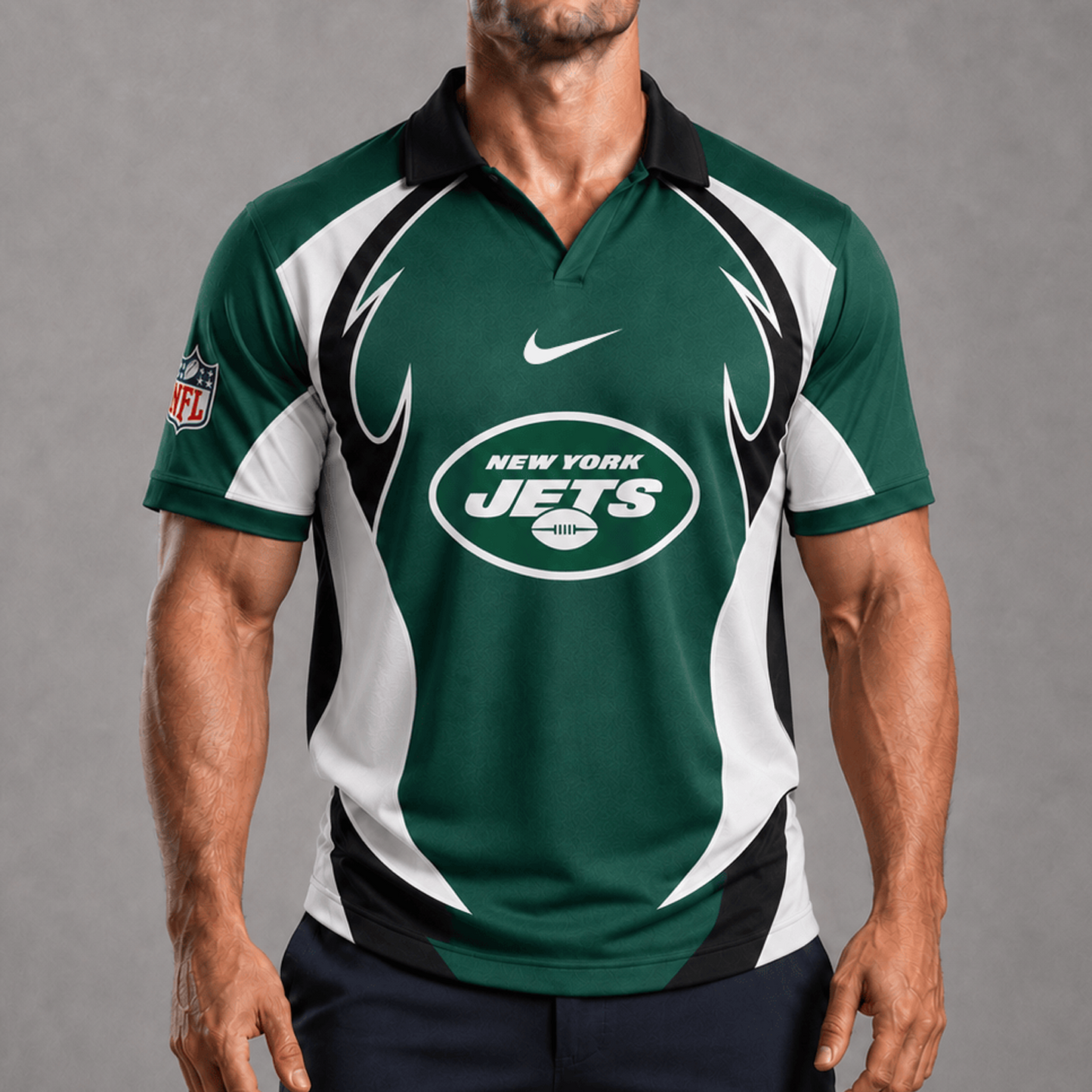NYJ x NFL Premium Rugby Polo Shirt 1506