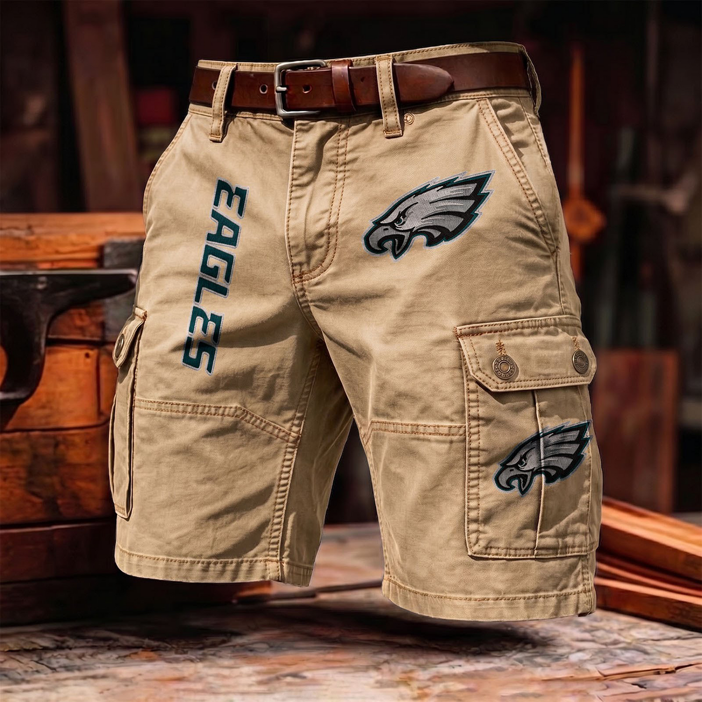 PE x NFL Men's cotton cargo shorts 80526 LBN