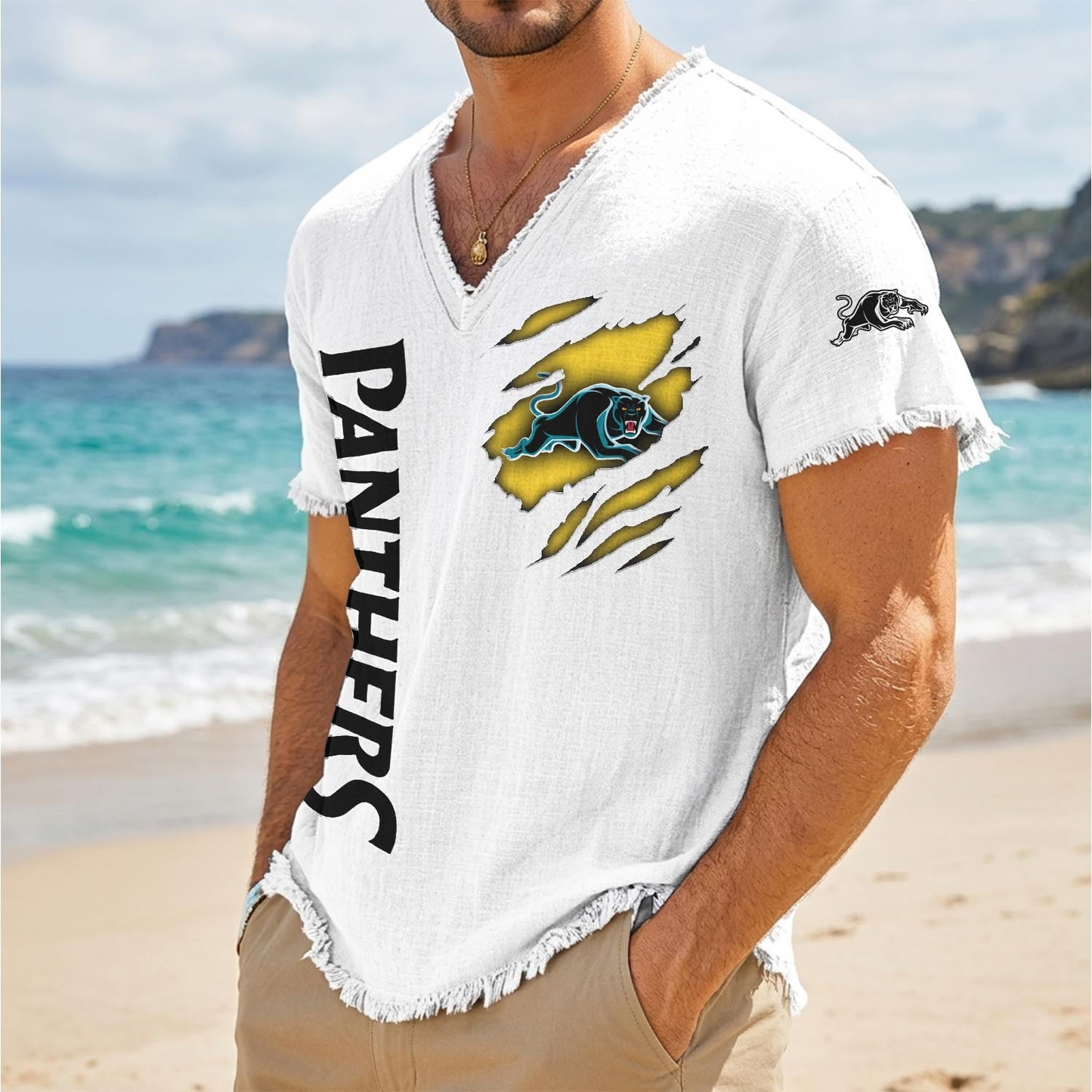 PEN x NRL V-Neck Linen Beach Shirt 1905 DatND DVT