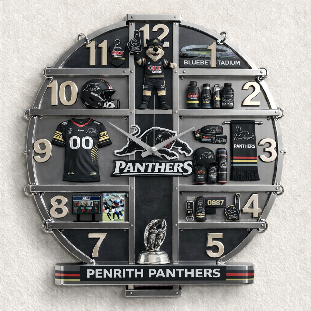 PP x NRL 3D Visual Effect Acrylic Wall Clock DDT CTND