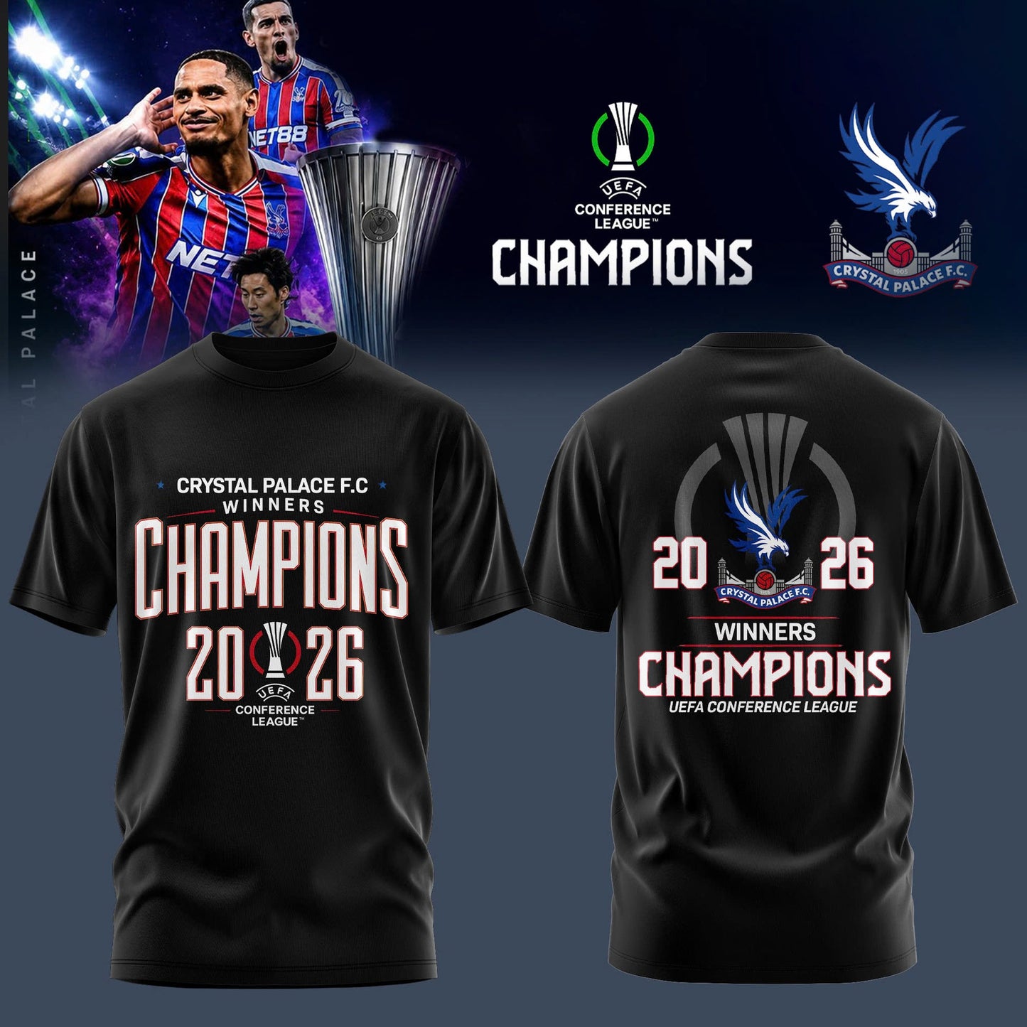 PREMIUM CRY X THANK FOR MEMORIES UEFA Conference League Winners Shirt V13 NDT LVH 280526