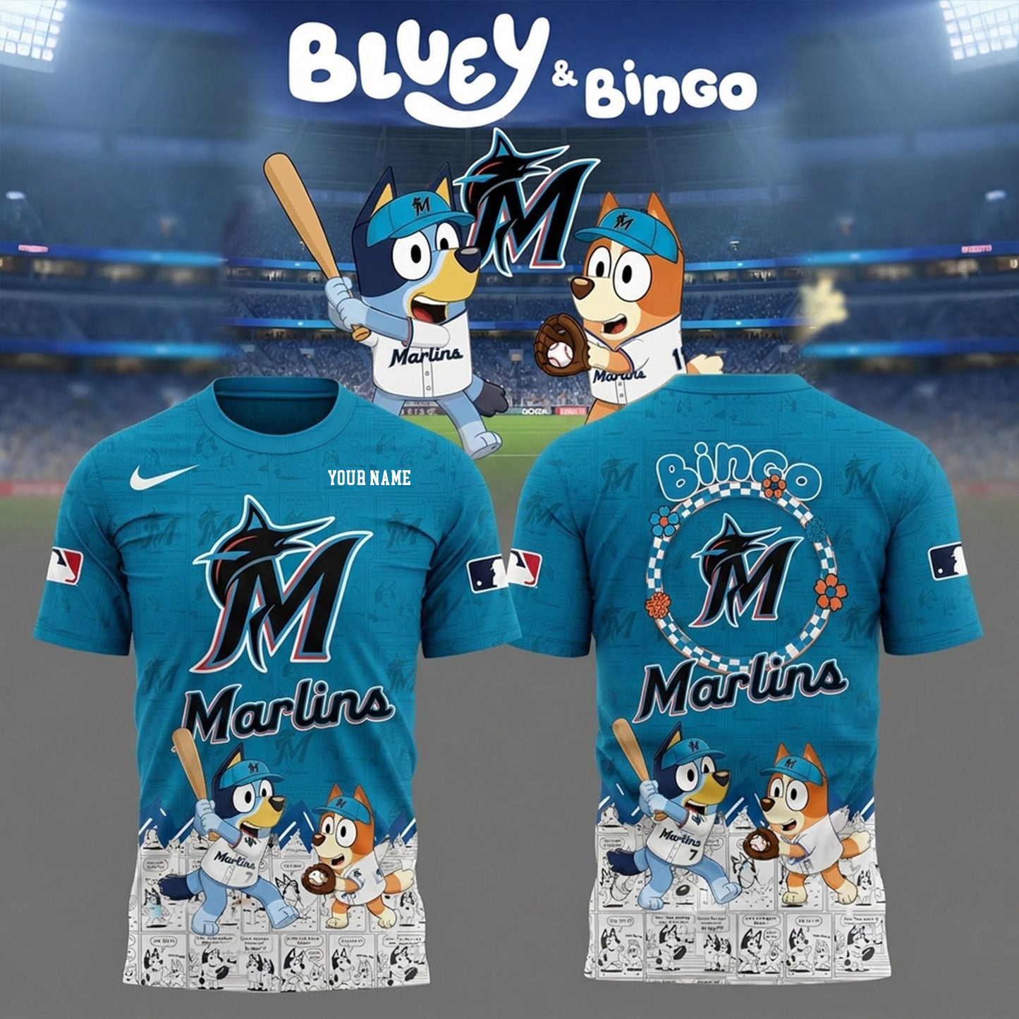 PREMIUM MLB X MM Bluey & Bingo Comic Shirt NDT NHM 260526