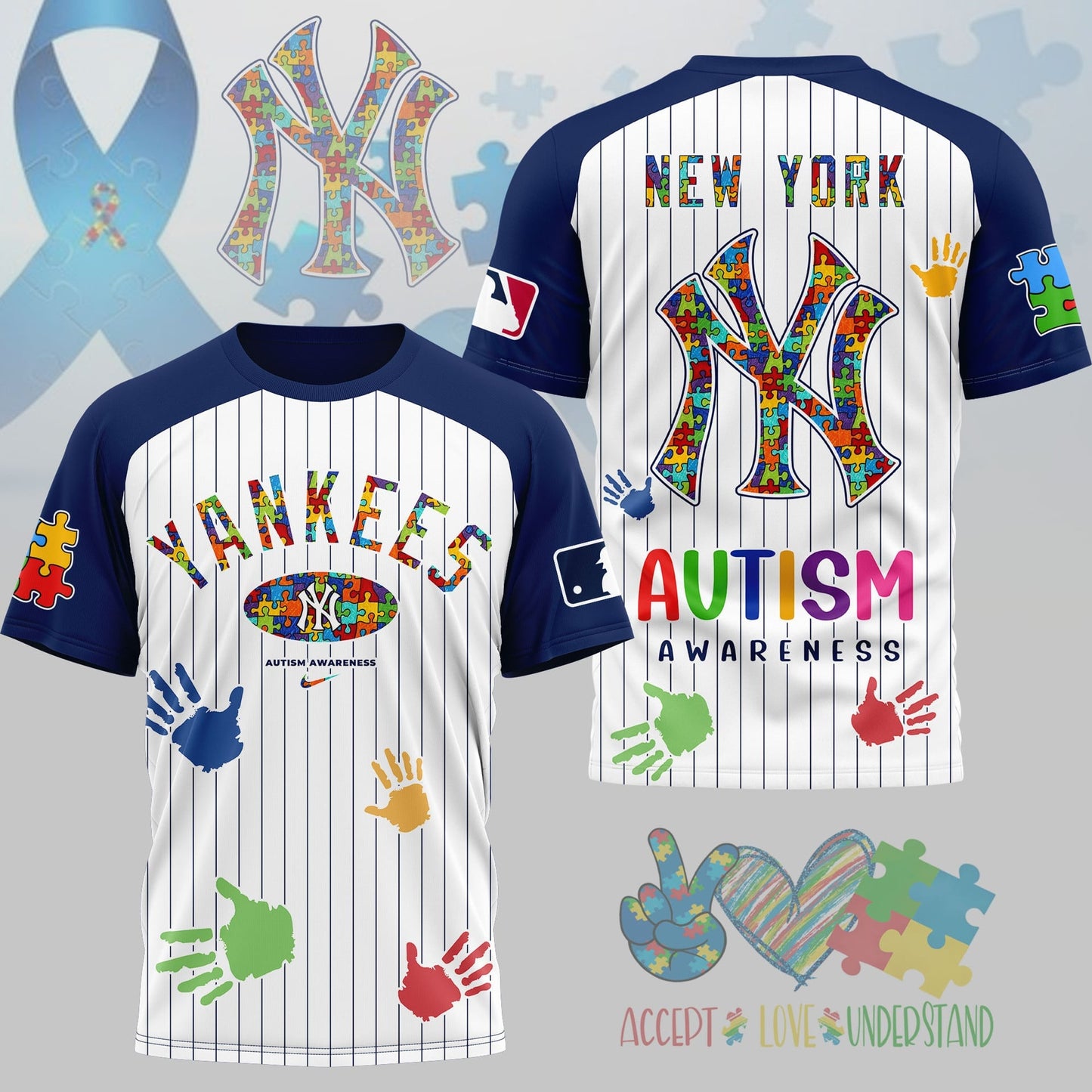 PREMIUM MLB X NYY Autism Support 3D Shirt Limited Editions NDT NHM 080426