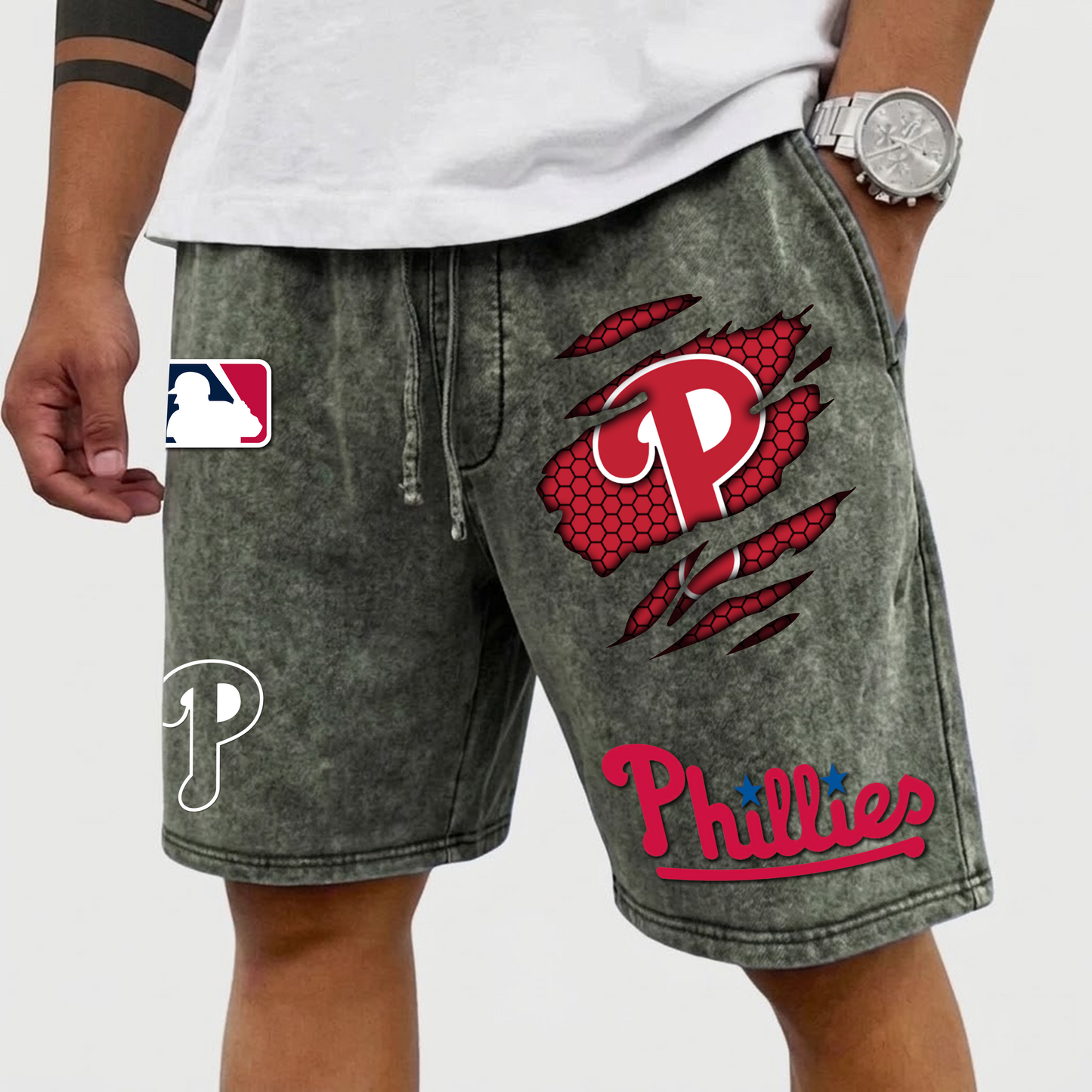 PREMIUM MLB X PHI WASH SHORT FOR SUMMERS HOLIDAY NDT VHM 080426