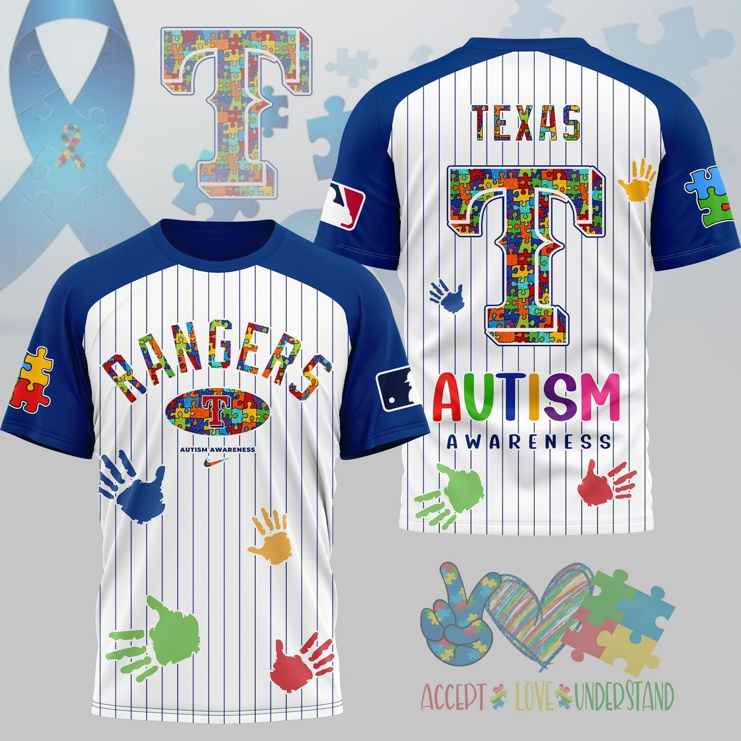 PREMIUM MLB X TR Autism Support 3D Shirt Limited Editions NDT NHM 080426