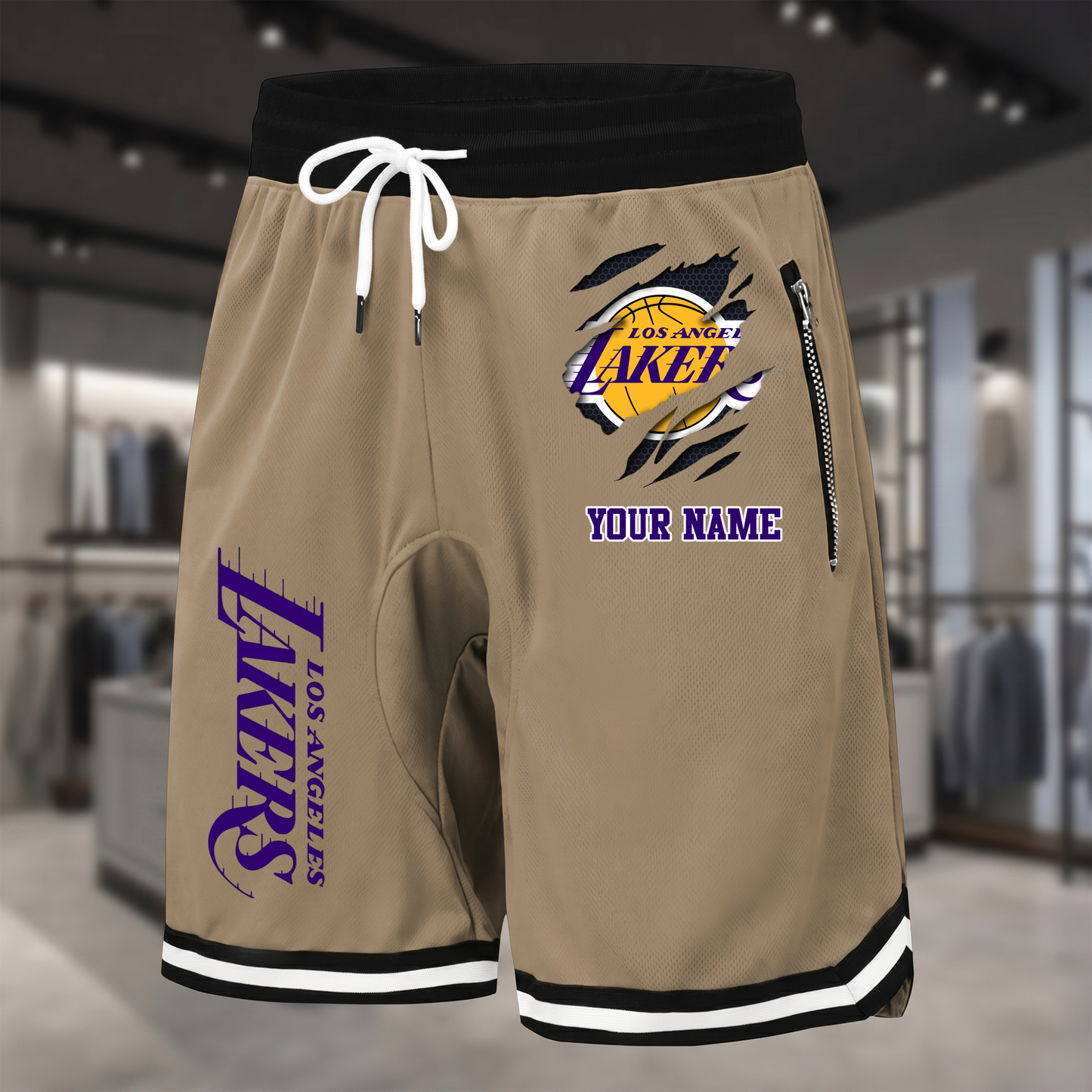 PREMIUM NBA X LAL Summer Fitness Breathable Basketball Shorts NDT NTN 300526