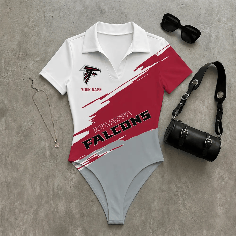PREMIUM NFL X ATL Women's Slim-Fit V-Neck Polo Bodysuit NDT LVH 270526