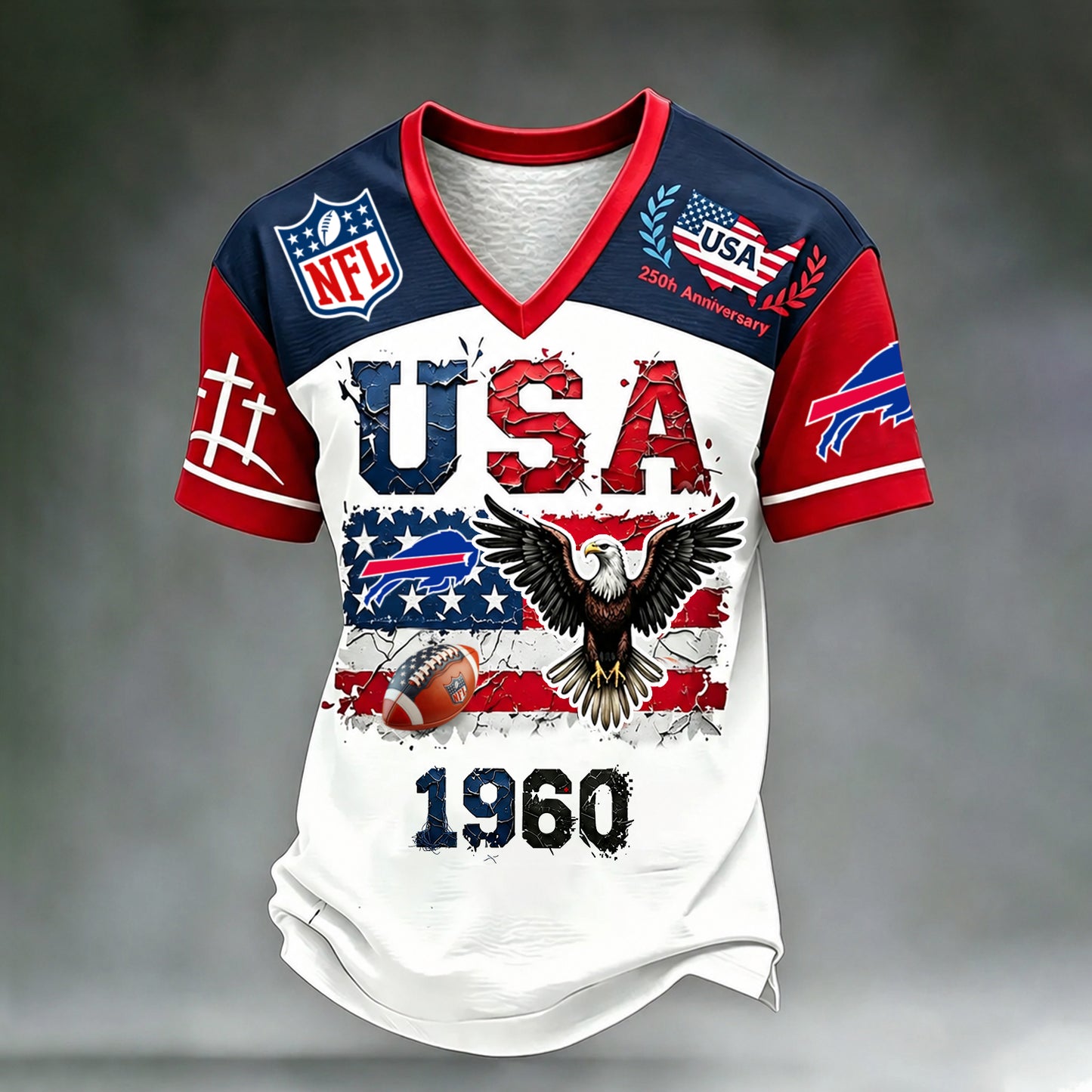 PREMIUM NFL X BUF LUXURY V-Neck T- Shirt V3 130626