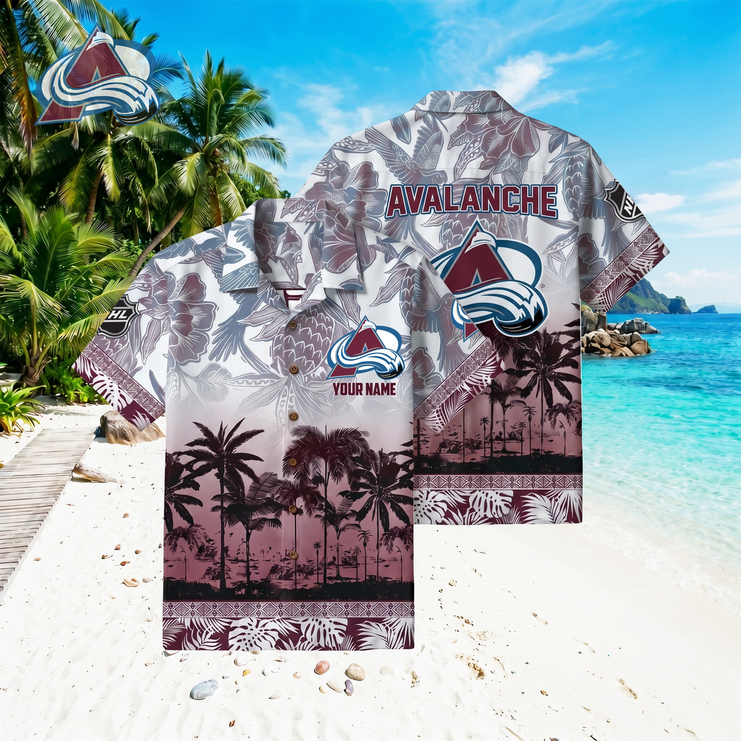 PREMIUM NHL X CA Floral With Parrots Hawaiian Shirt NDT VHM 060526
