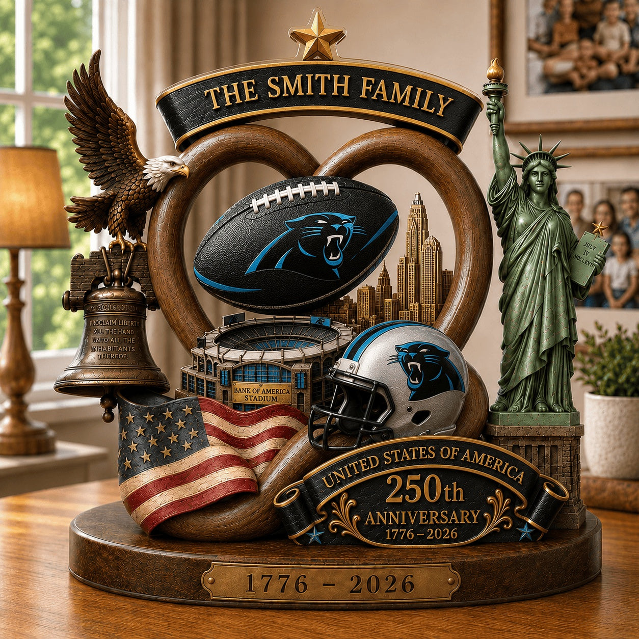 PREMIUM NFL X CAR Team Mix 250th Anniversary Acrylic Block Plaque Custom Name 120626