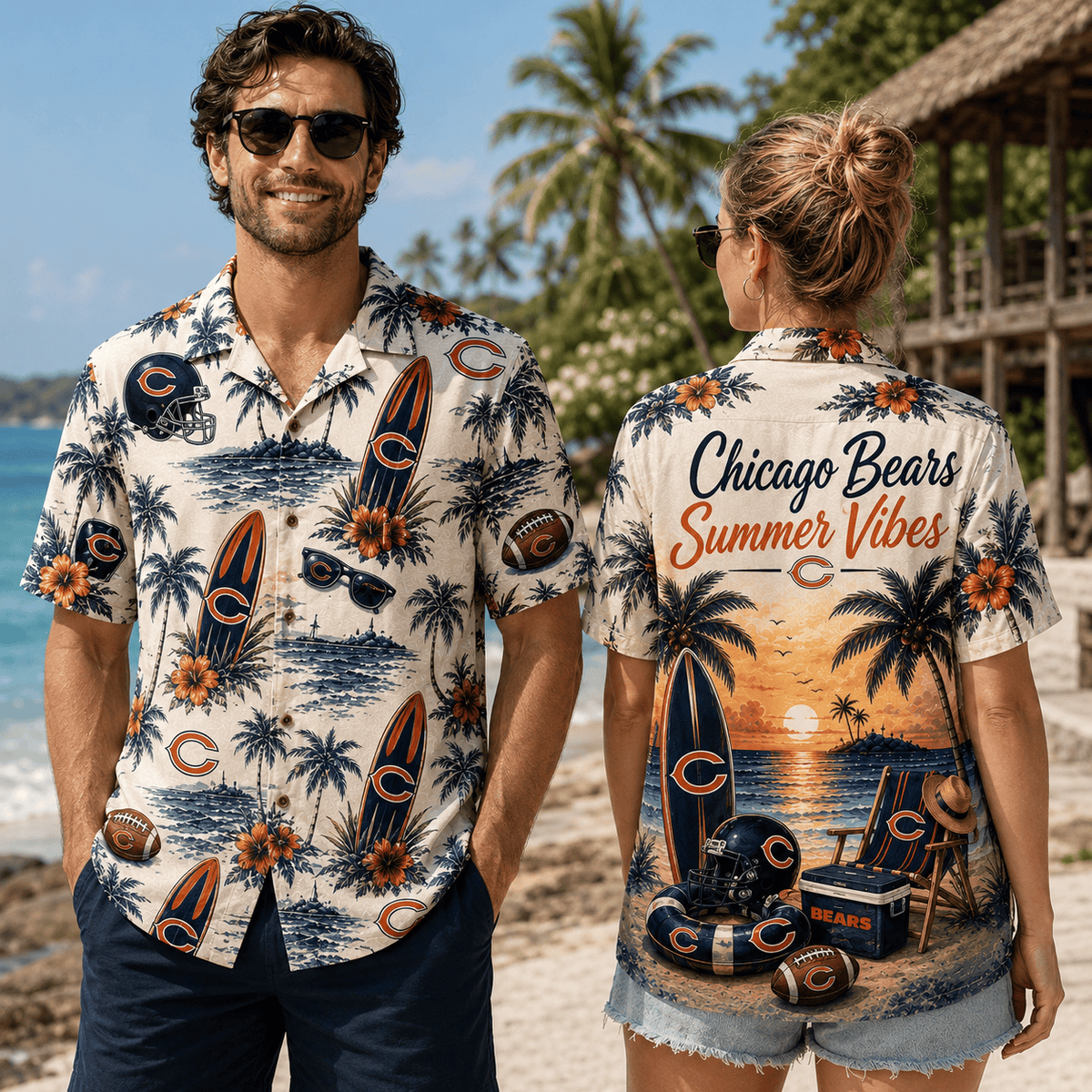 PREMIUM NFL X CHI Summer Vibes Premium Hawaiian Shirt Limited Edition NDT NHM 100626