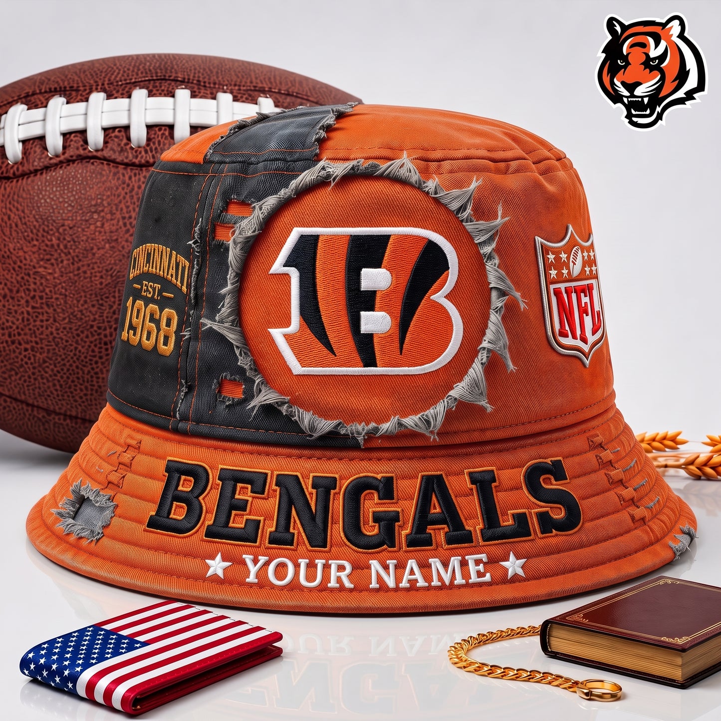 PREMIUM NFL X CIN EXCLUSIVE Torn Fabric Legacy Bucket Hat For New Season 290626.