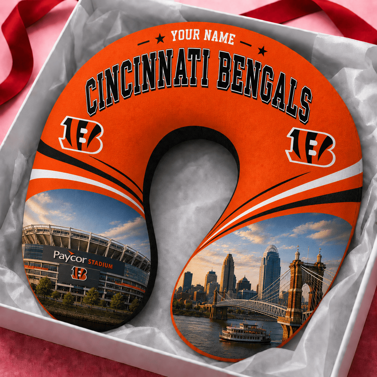 PREMIUM NFL X CIN Special New Neck Pillow Custom Name 100626