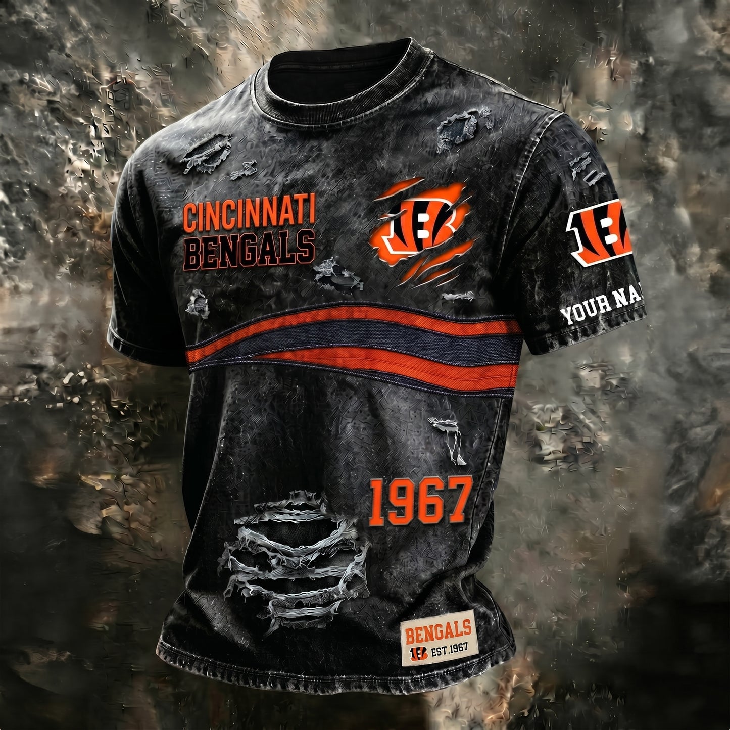 PREMIUM NFL X CIN Streetwear & Edgy CUSTOME NAME SHIRT 120626