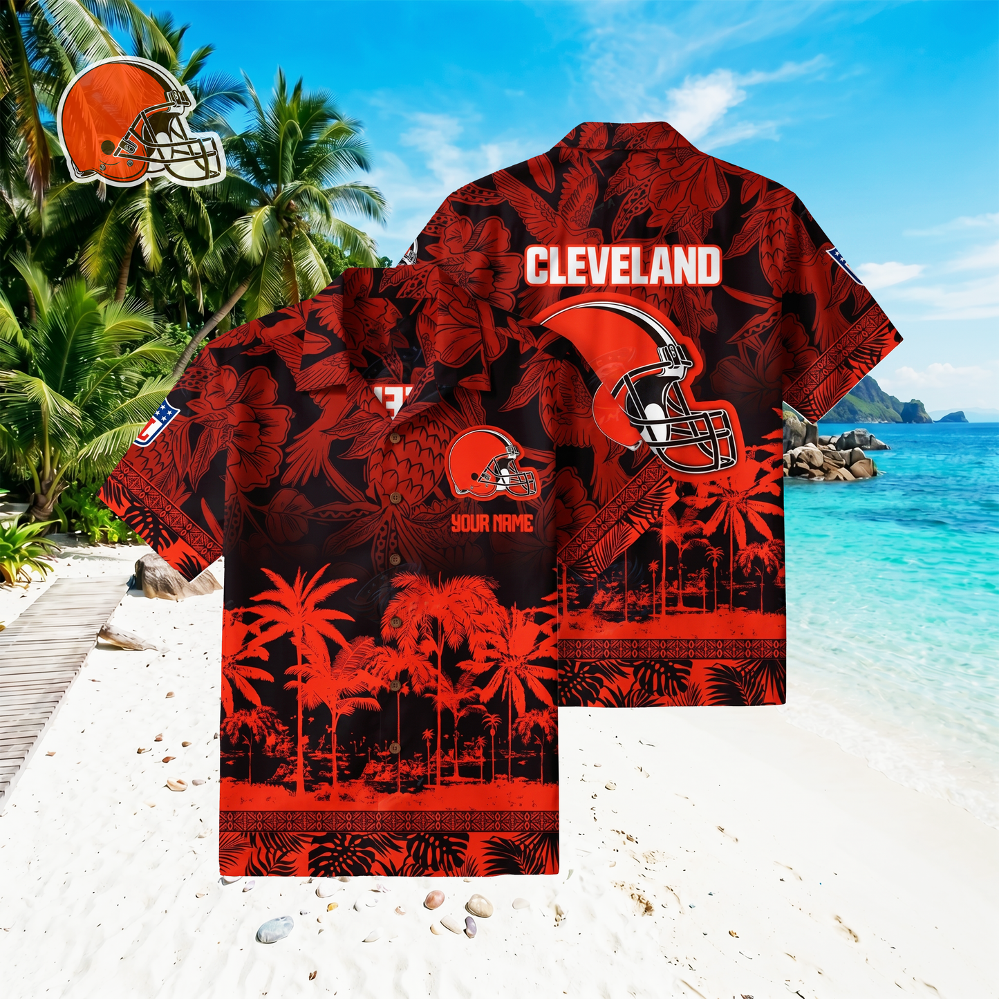 PREMIUM NFL X CLE Floral With Parrots Hawaiian Shirt NDT VHM 060526