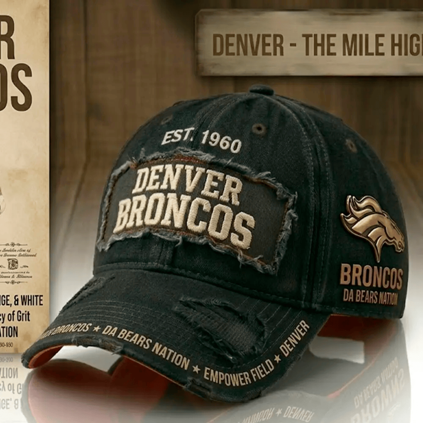 PREMIUM NFL X DEN Denim Washed Custom Name HAT NDT NHM 050526