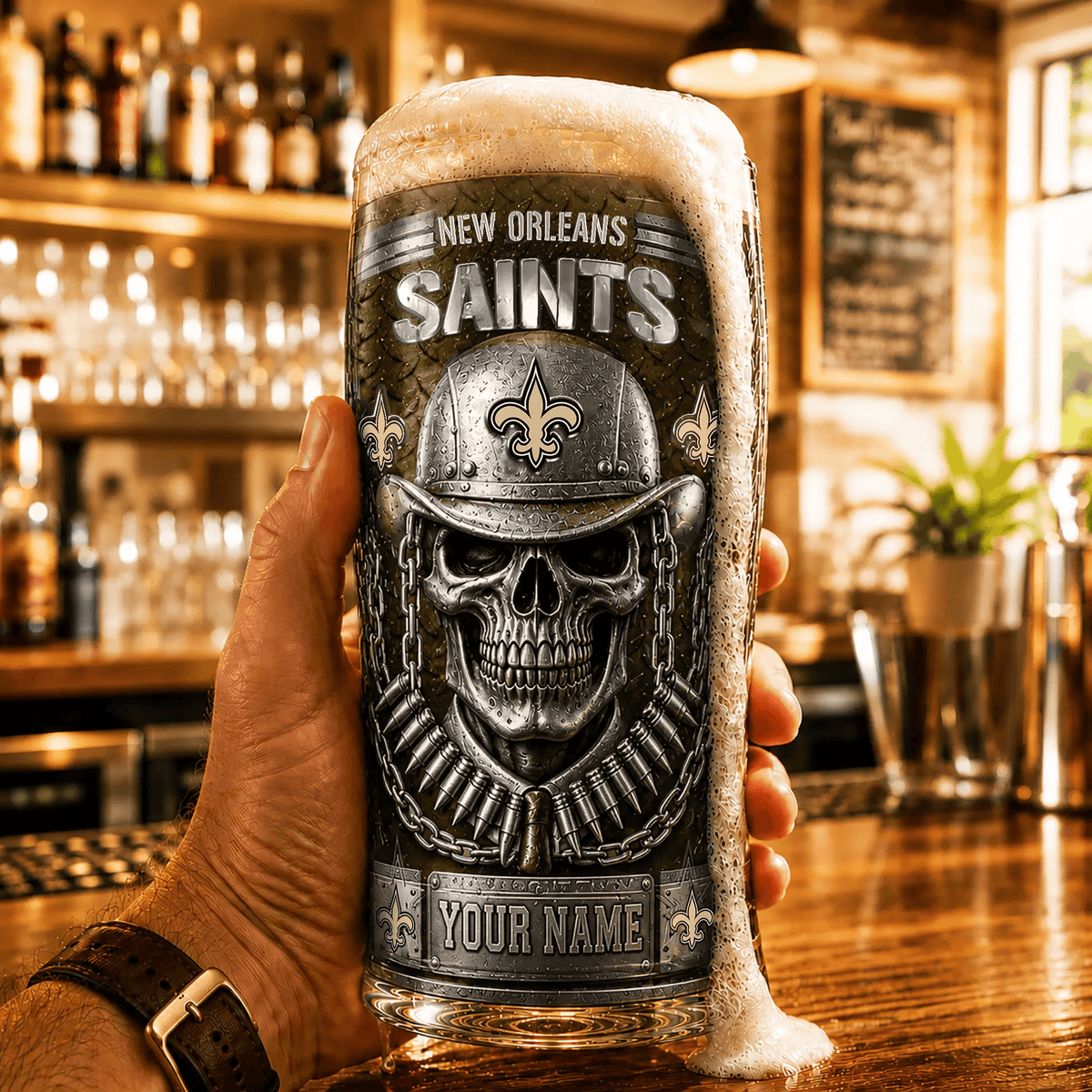 PREMIUM NFL X EOS Beer Glass Custom Name Gifts For Fan NDT VHM 020626