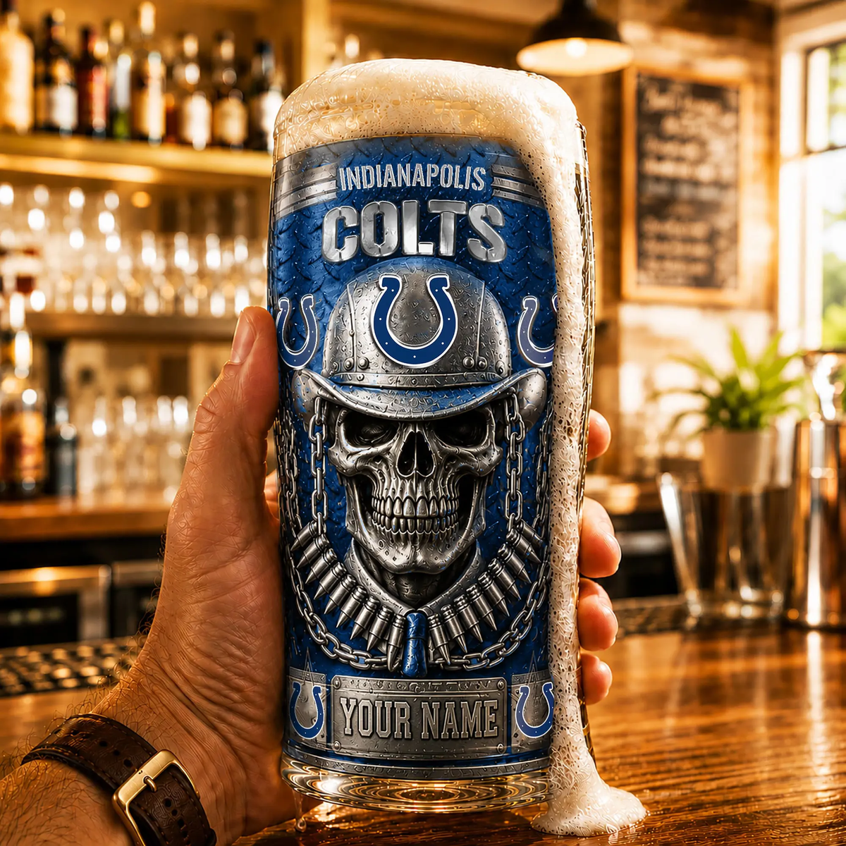PREMIUM NFL X IC Beer Glass Custom Name Gifts For Fan NDT VHM 020626