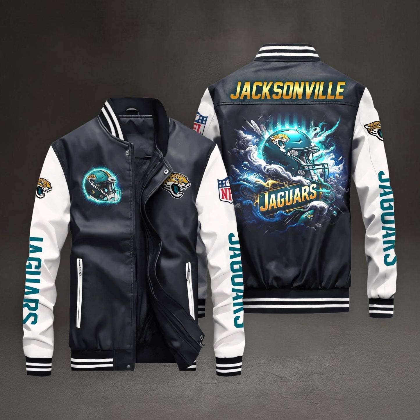 PREMIUM NFL X JAC LEATHER BOMBER JACKET NDT NHM