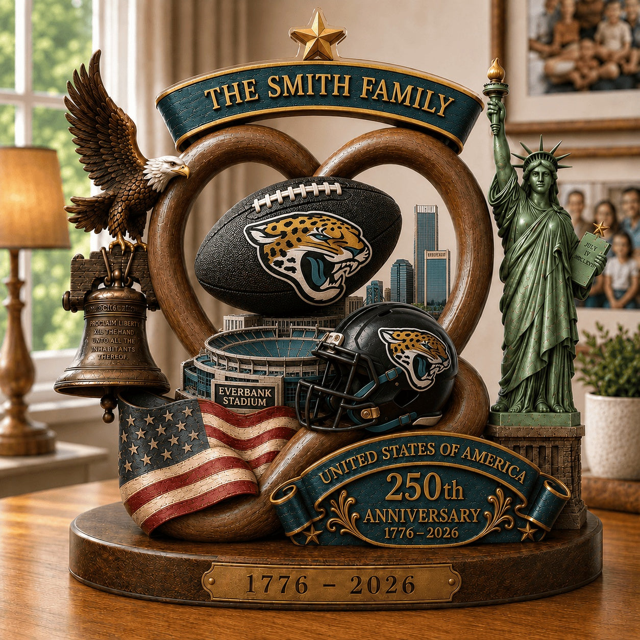 PREMIUM NFL X JAC Team Mix 250th Anniversary Acrylic Block Plaque Custom Name 120626