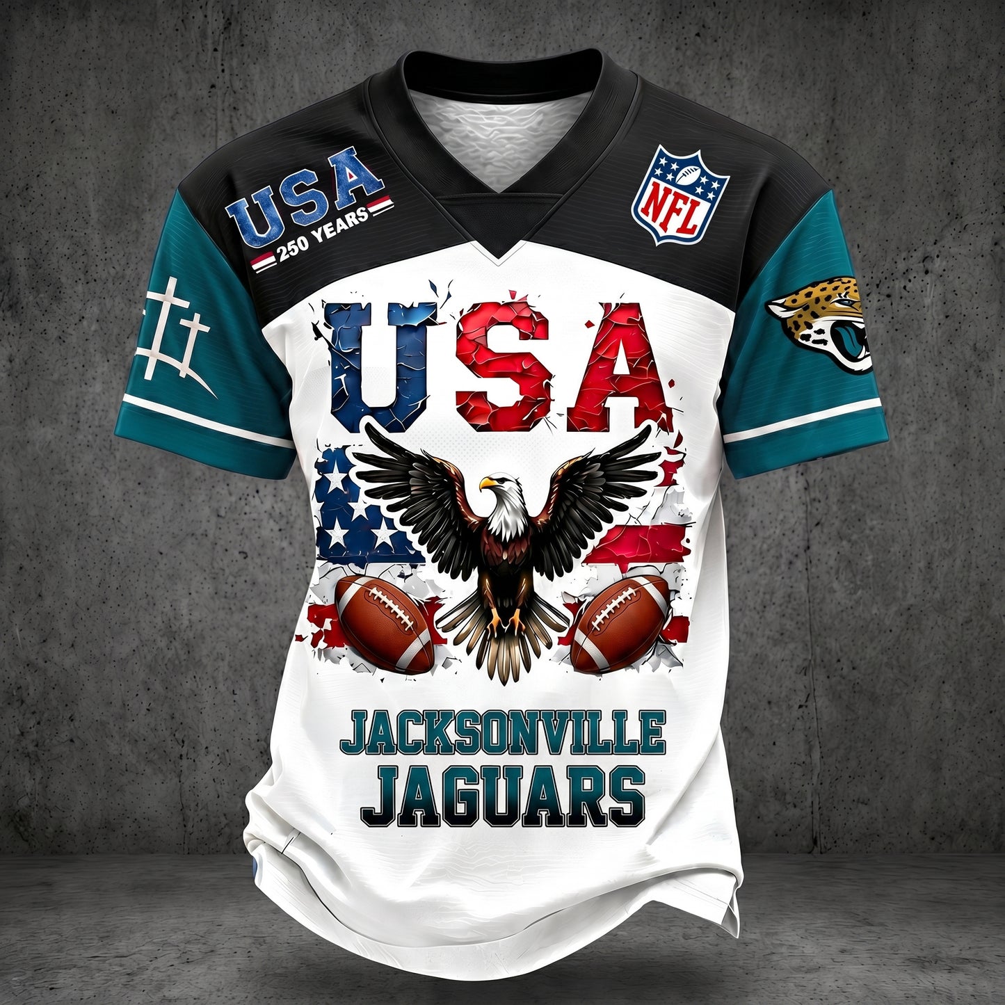 PREMIUM NFL X JJ 250TH anniversary LUXURY V-Neck T- Shirt 130626