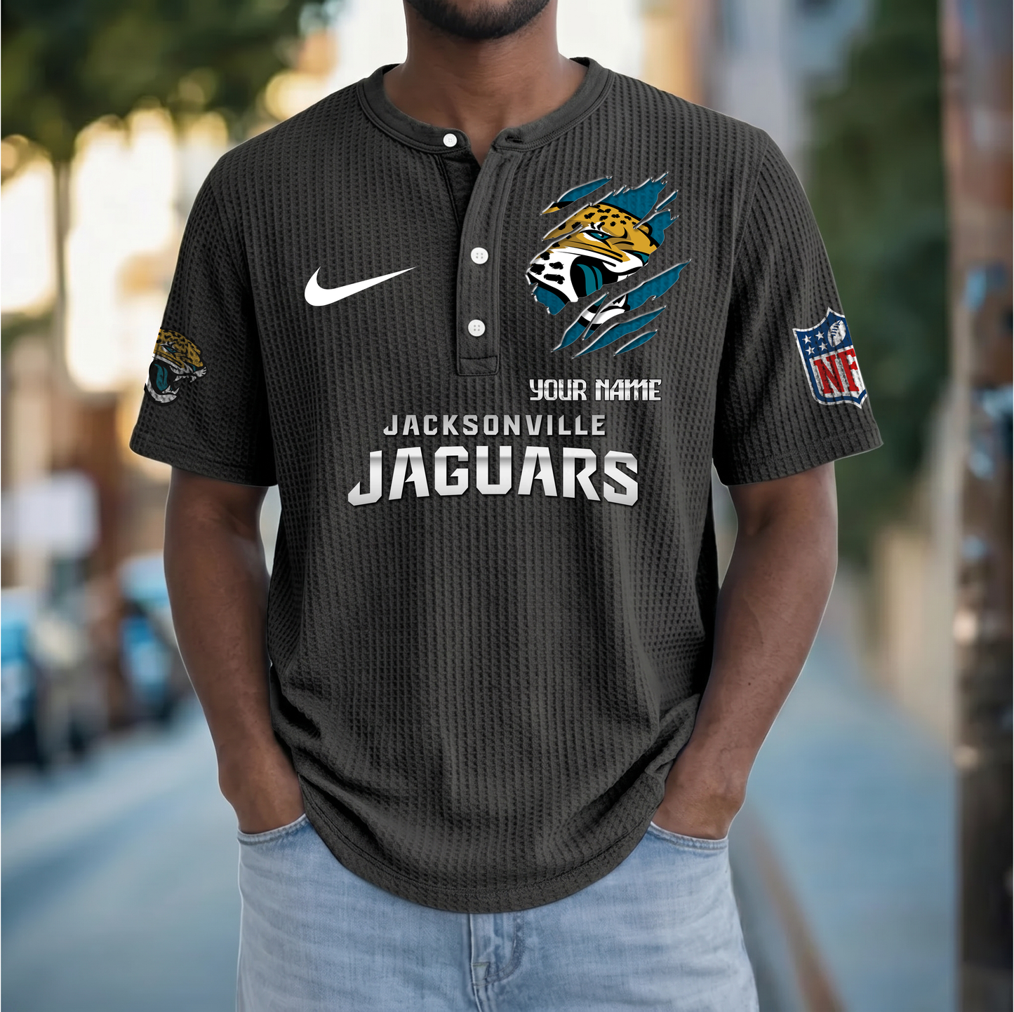 PREMIUM NFL X JJ Crew neck button Henry Shirt Limited Editions NDT VHM 230426