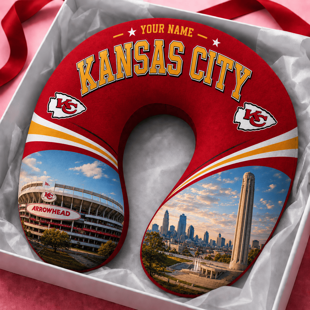 PREMIUM NFL X KCC Special New Neck Pillow Custom Name 100626