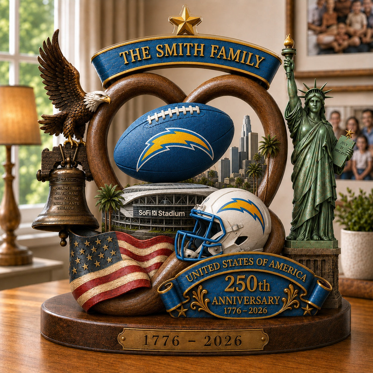PREMIUM NFL X LAC Team Mix 250th Anniversary Acrylic Block Plaque Custom Name 120626