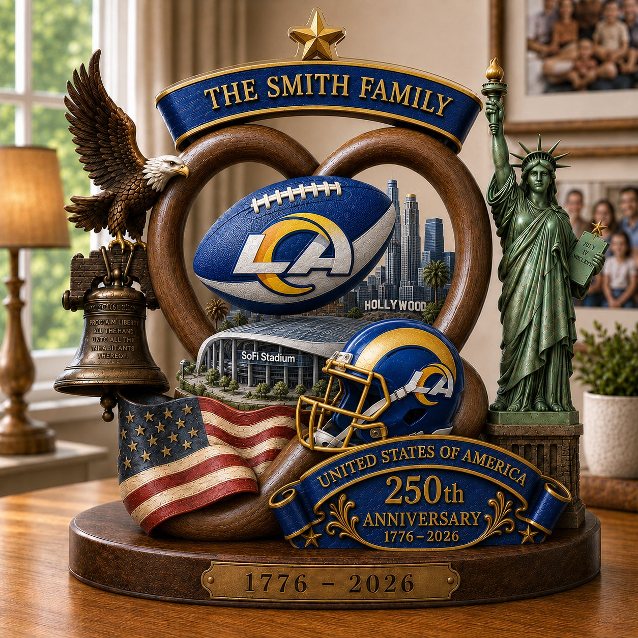PREMIUM NFL X LAR Team Mix 250th Anniversary Acrylic Block Plaque Custom Name 120626