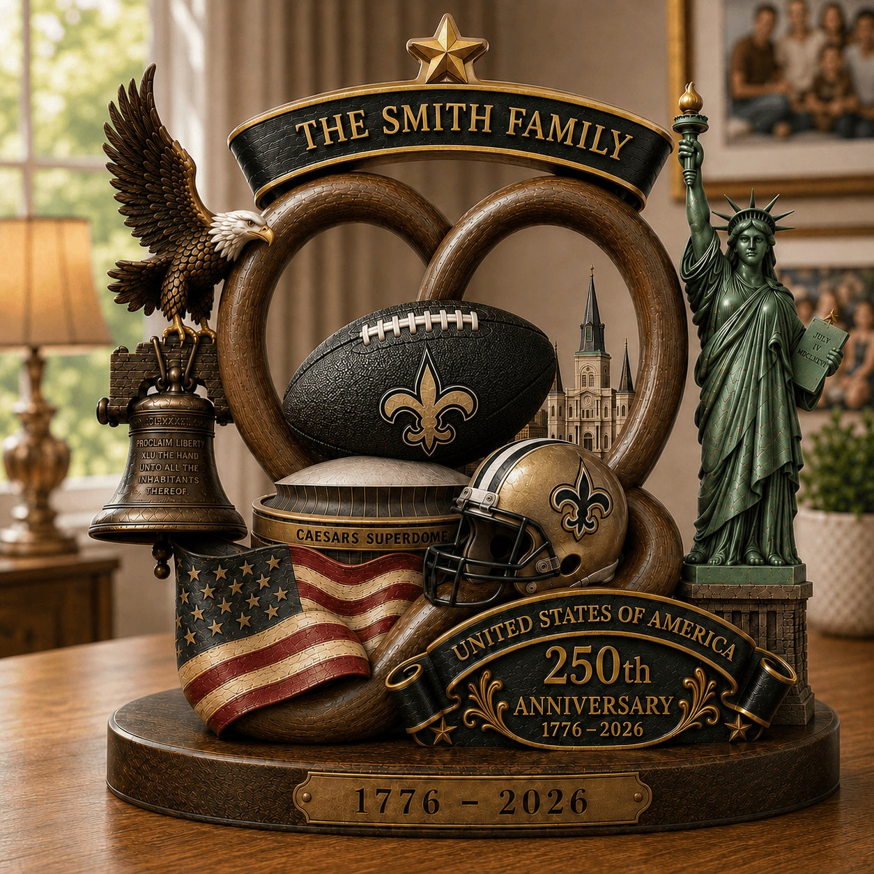 PREMIUM NFL X NO Team Mix 250th Anniversary Acrylic Block Plaque Custom Name 120626