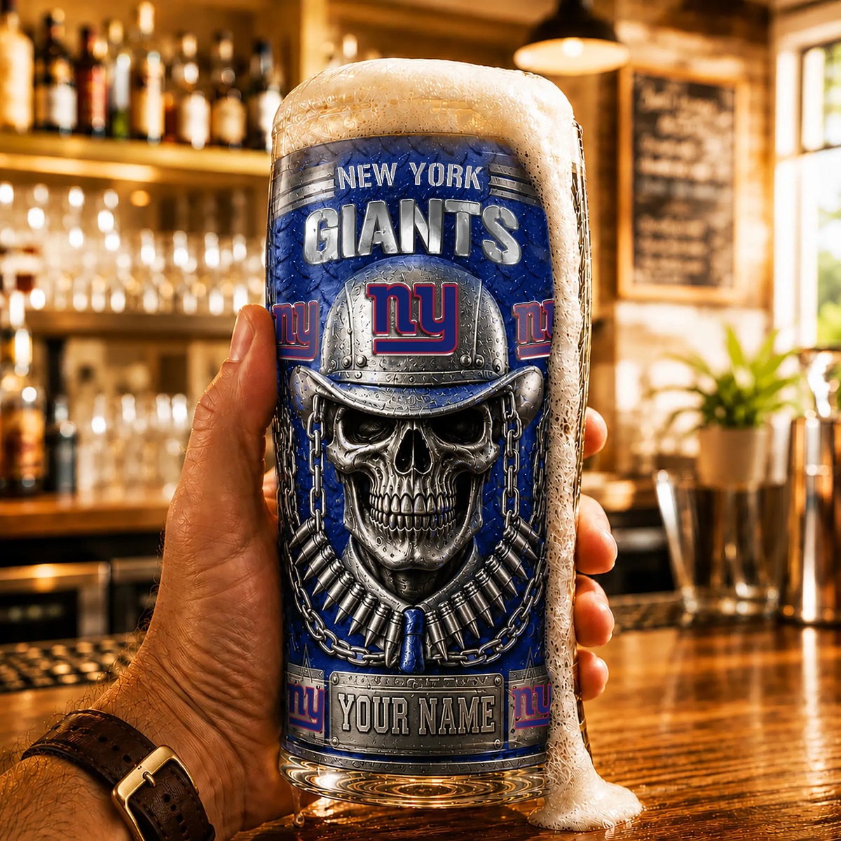 PREMIUM NFL X NYG Beer Glass Custom Name Gifts For Fan NDT VHM 020626