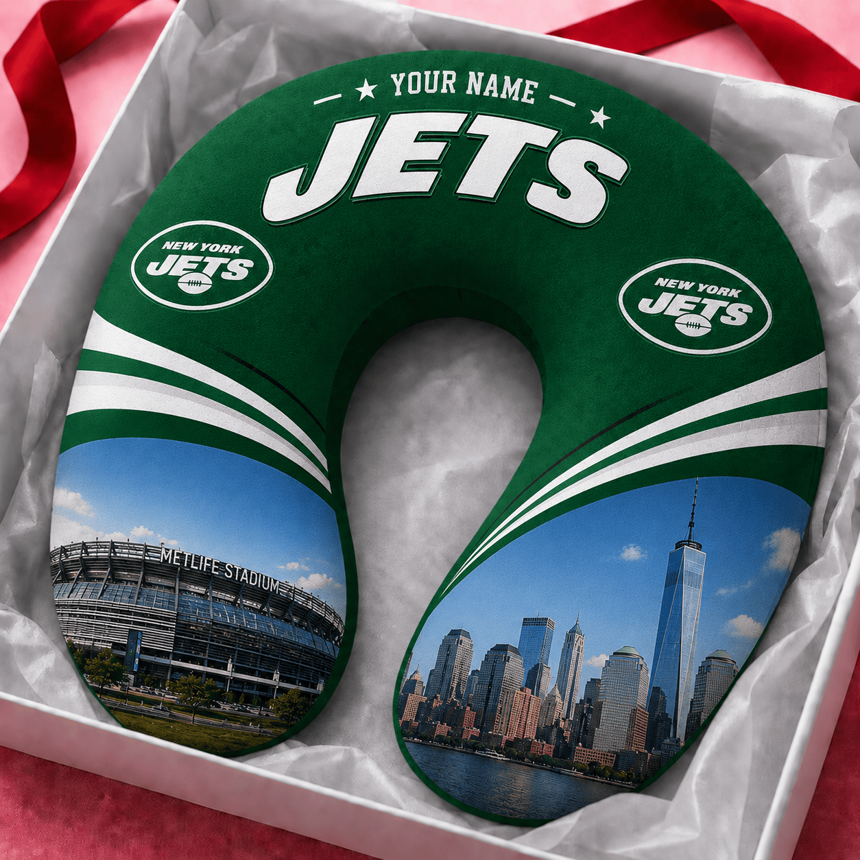PREMIUM NFL X NYJ Special New Neck Pillow Custom Name 100626