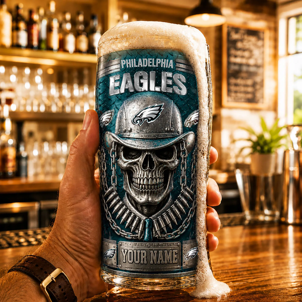 PREMIUM NFL X PE Beer Glass Custom Name Gifts For Fan NDT VHM 020626