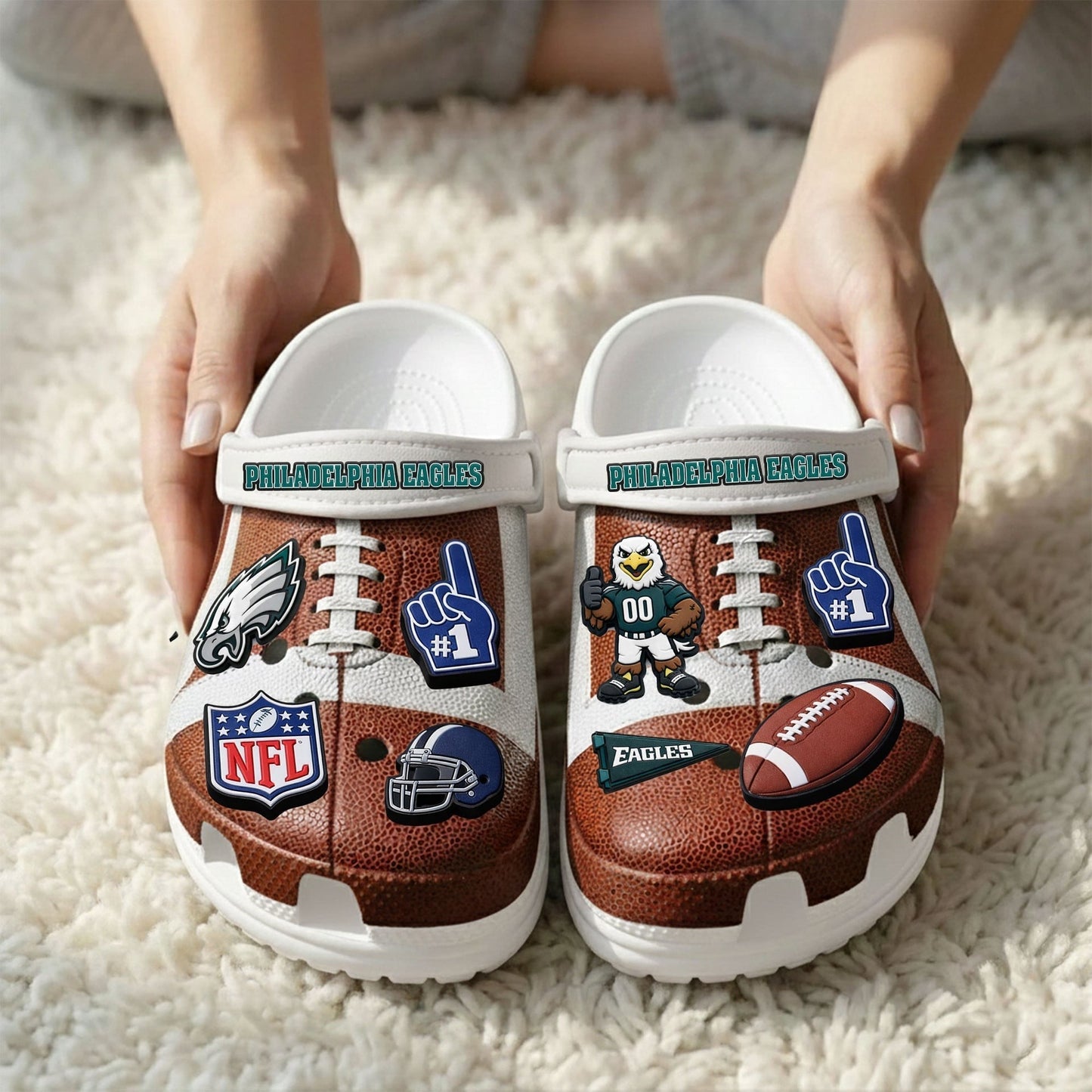 PREMIUM NFL X PHI CLOGS WITH CHARMS NDT NHM