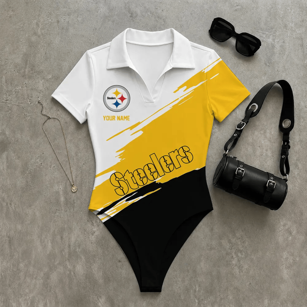 PREMIUM NFL X PIT Women's Slim-Fit V-Neck Polo Bodysuit NDT LVH 270526