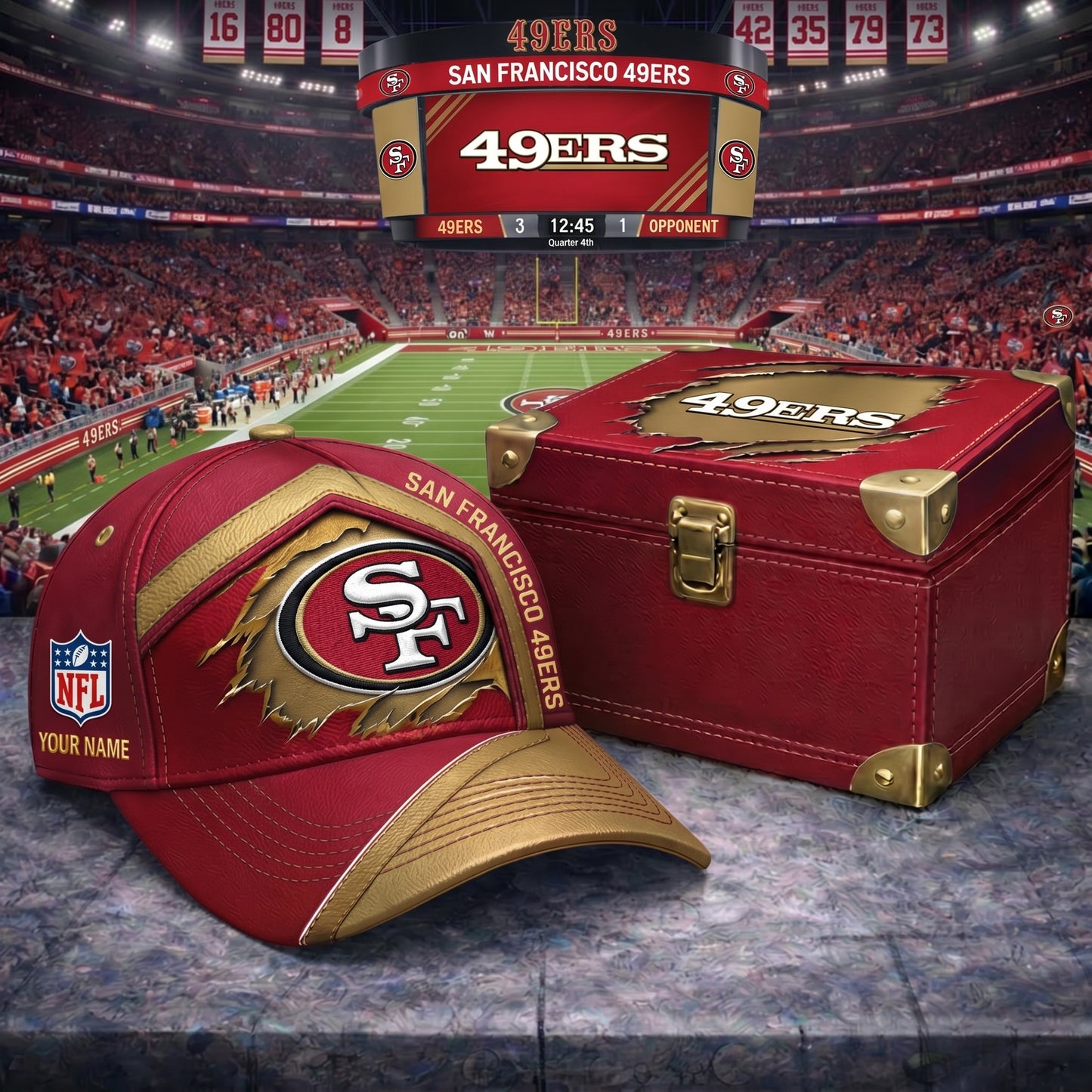 PREMIUM NFL X SF CRACK CUSTOME NAME HAT LIMITED EDITIONS NDT VHM 220426