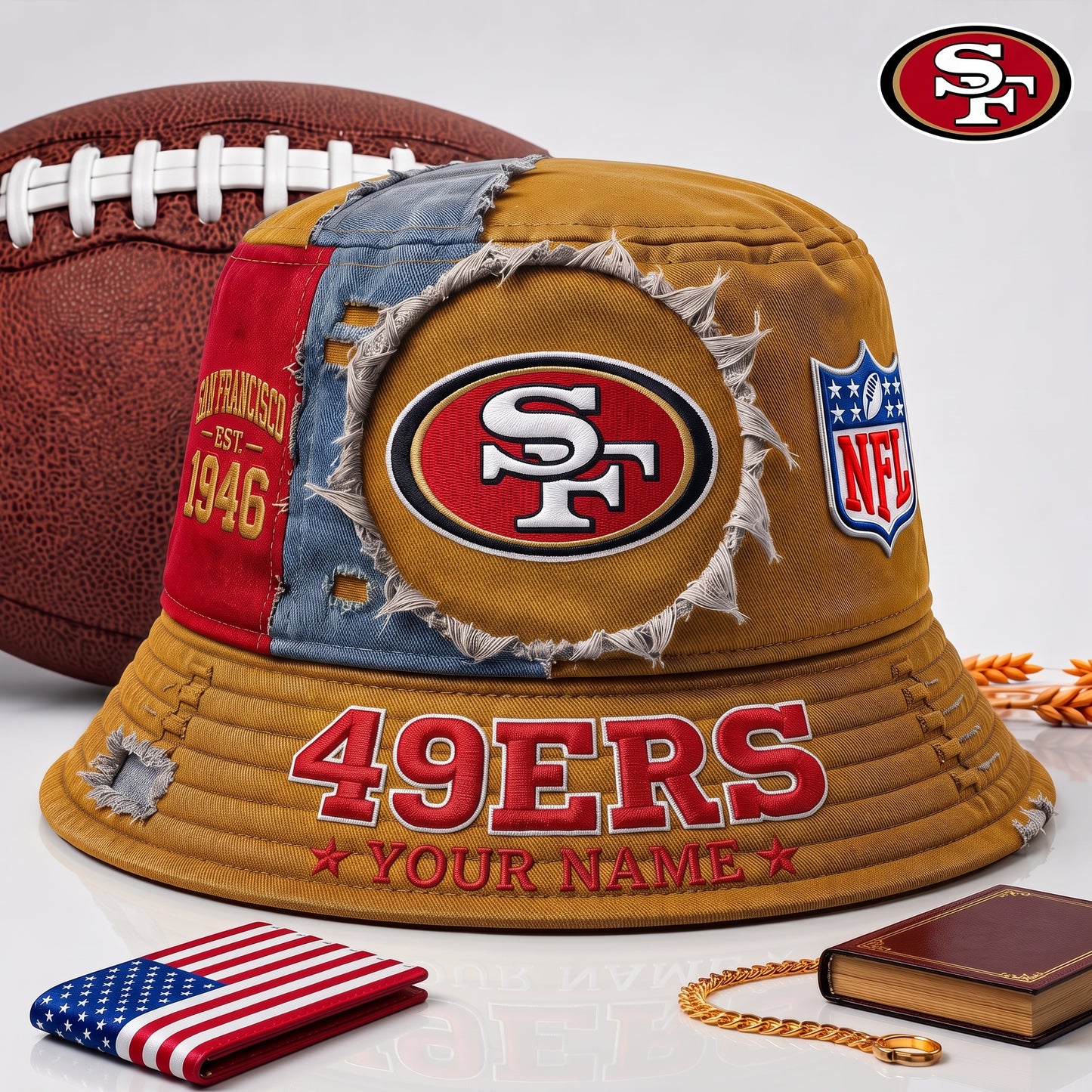 PREMIUM NFL X SF EXCLUSIVE Torn Fabric Legacy Bucket Hat For New Season 290626.