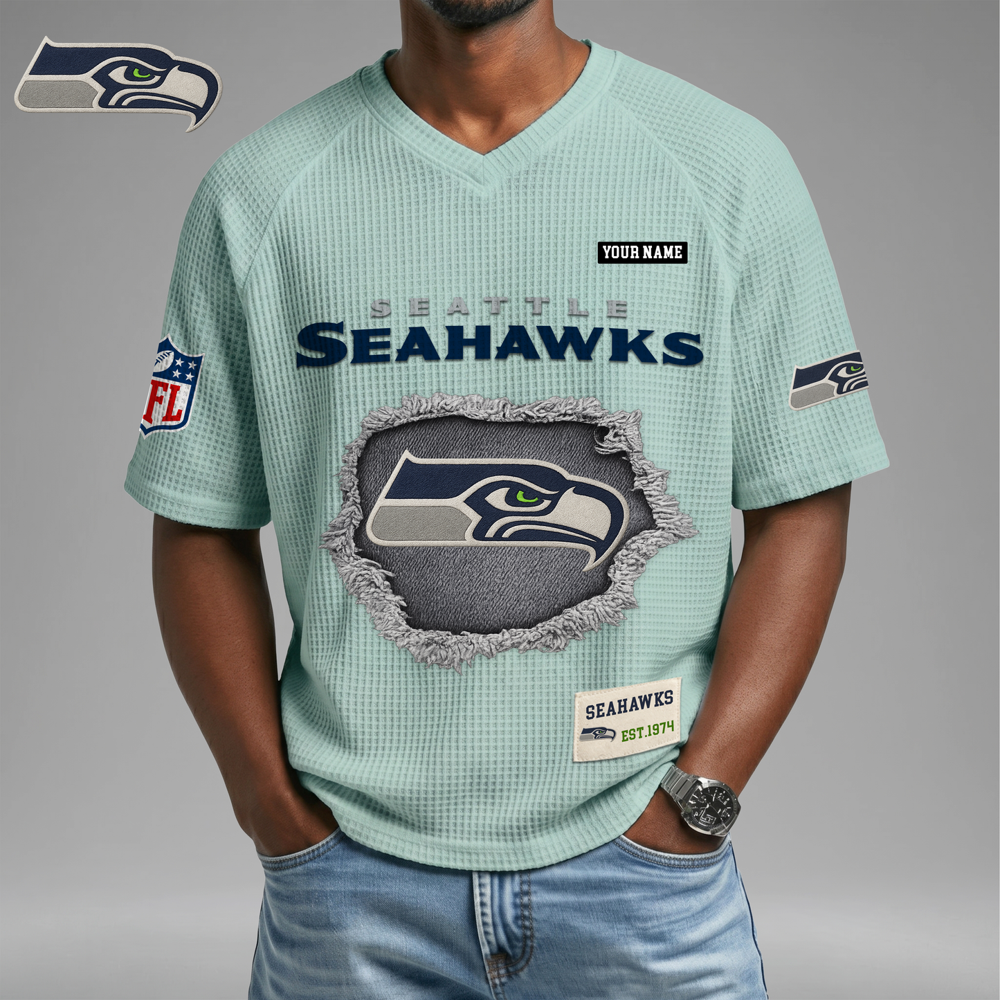 PREMIUM NFL X SS Game Day Waffle V-neck T-shirt 110626