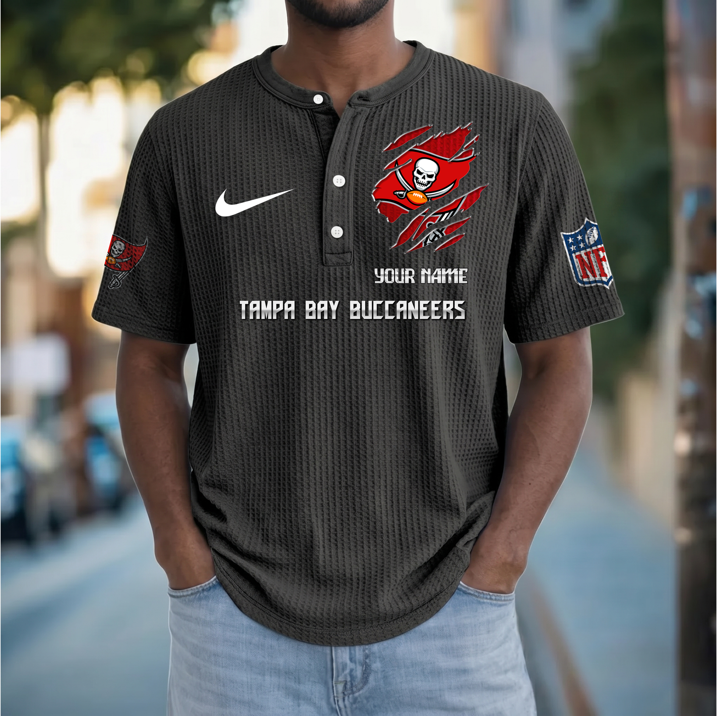 PREMIUM NFL X TBB Crew neck button Henry Shirt Limited Editions NDT VHM 230426
