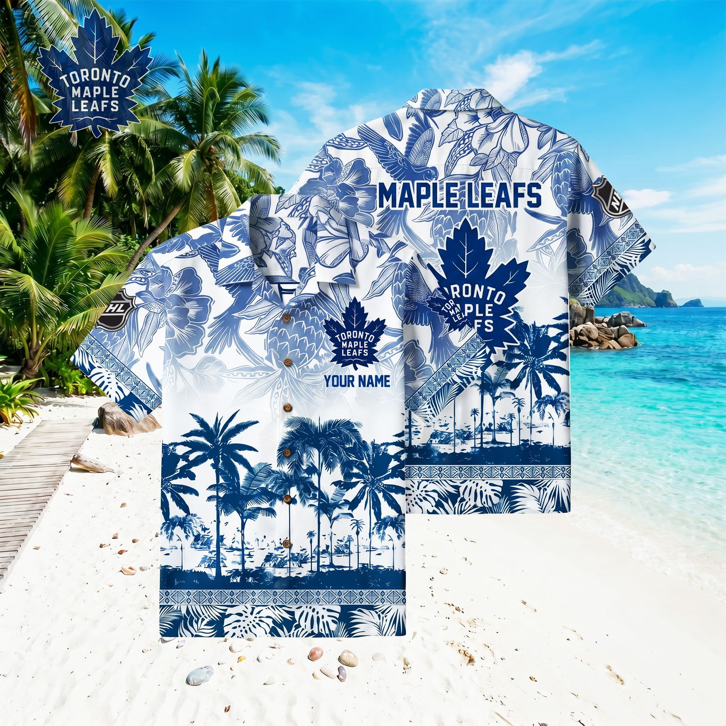 PREMIUM NHL X TML Floral With Parrots Hawaiian Shirt NDT VHM 060526
