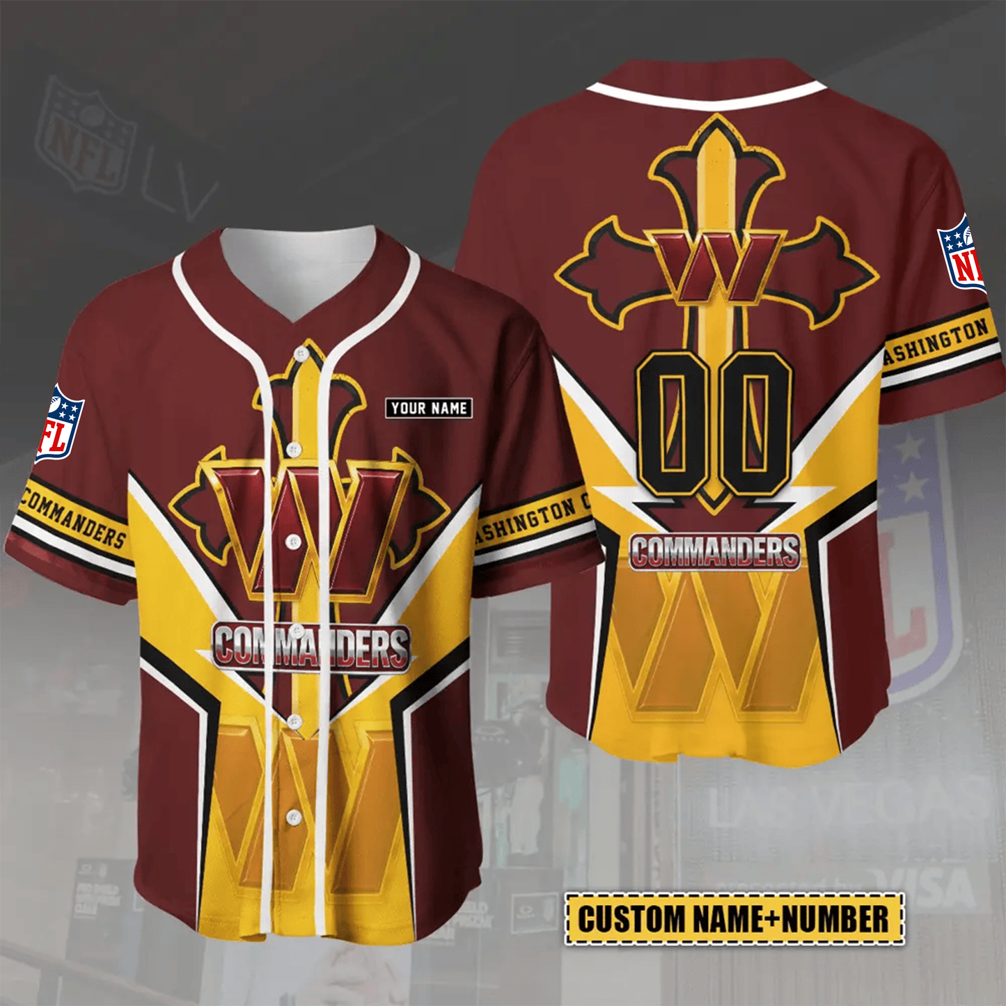 PREMIUM NFL X WC Classic Button Baseball Jersey NDT VHM 290526