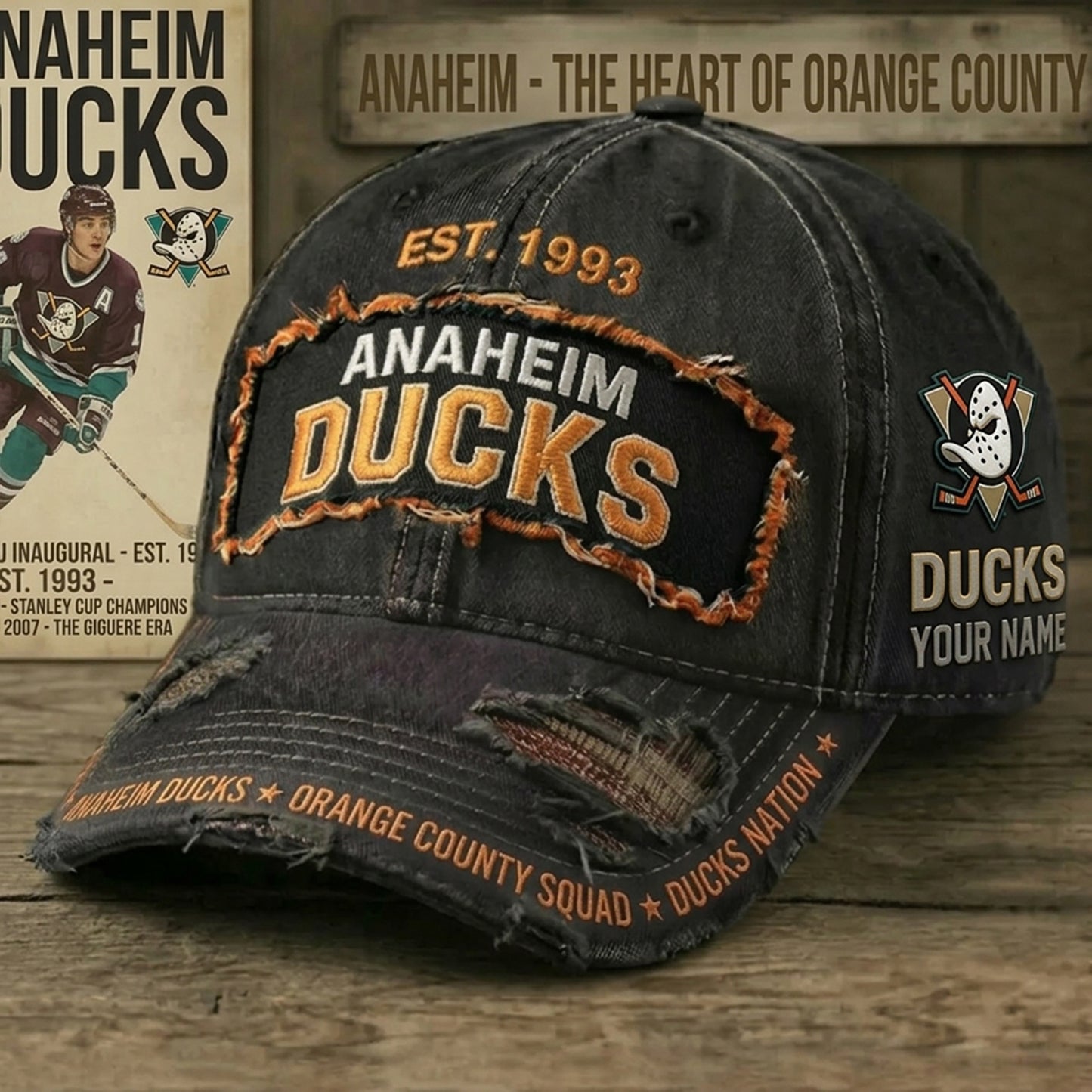 PREMIUM NHL X AD Denim Washed Custom Name HAT NDT NHM 050526