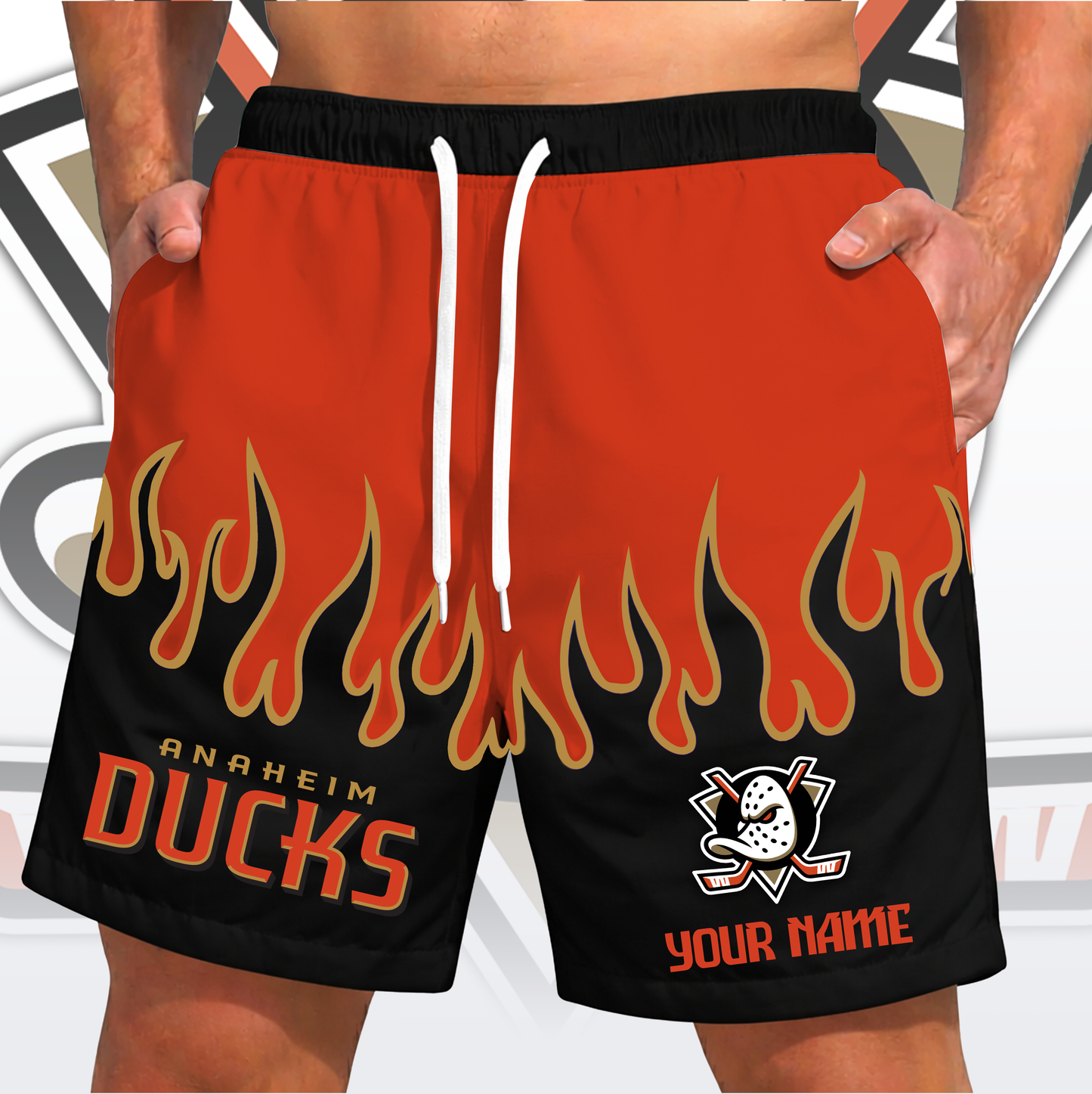 PREMIUM NHL X AD Fire Flame Short Pants Custom Name Limited Edition NDT VHM 200426