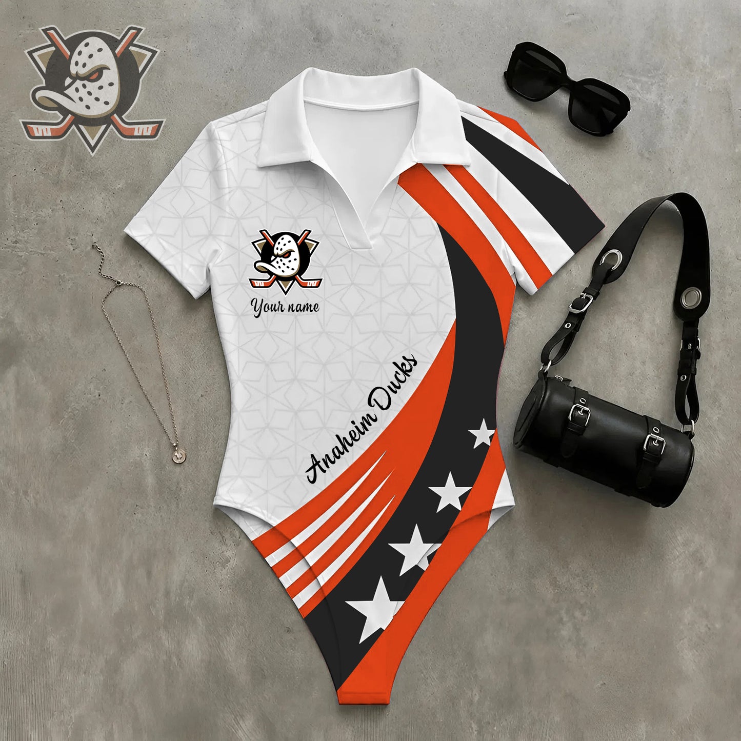 PREMIUM NHL X AD Women‘s Slim-Fit V-Neck Polo Bodysuit NDT NHM 270526