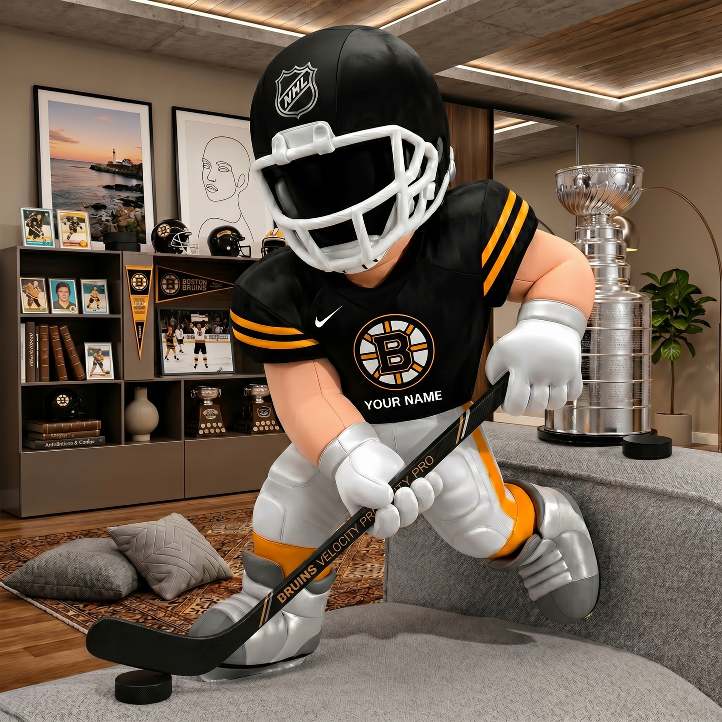 PREMIUM NHL X BB Players Custom Shape Pillow Custom Name Gifts FOR FAN NDT VHM 280526