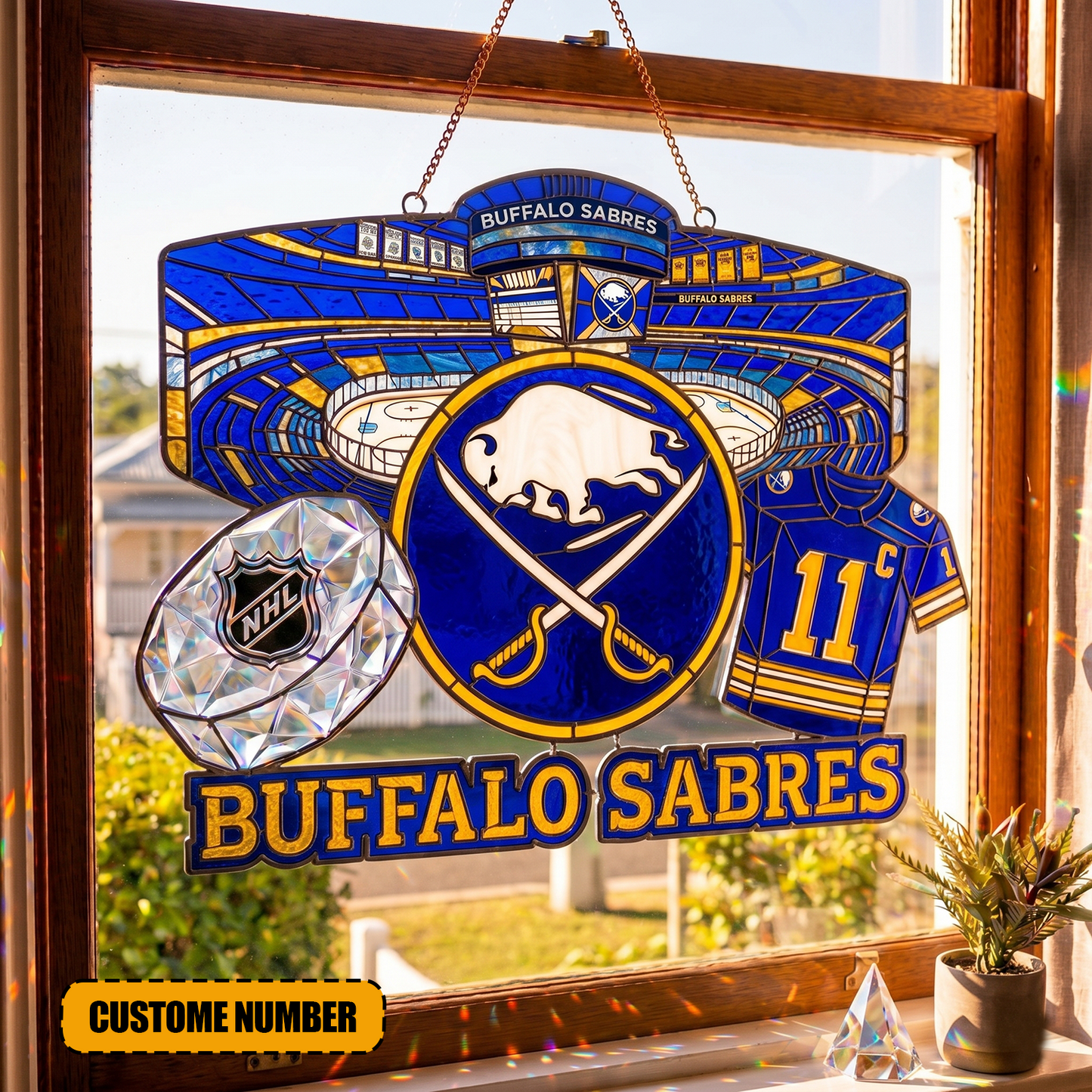 PREMIUM NHL X BS Suncatcher Custom Number Limited Edition NDT VHM 240426