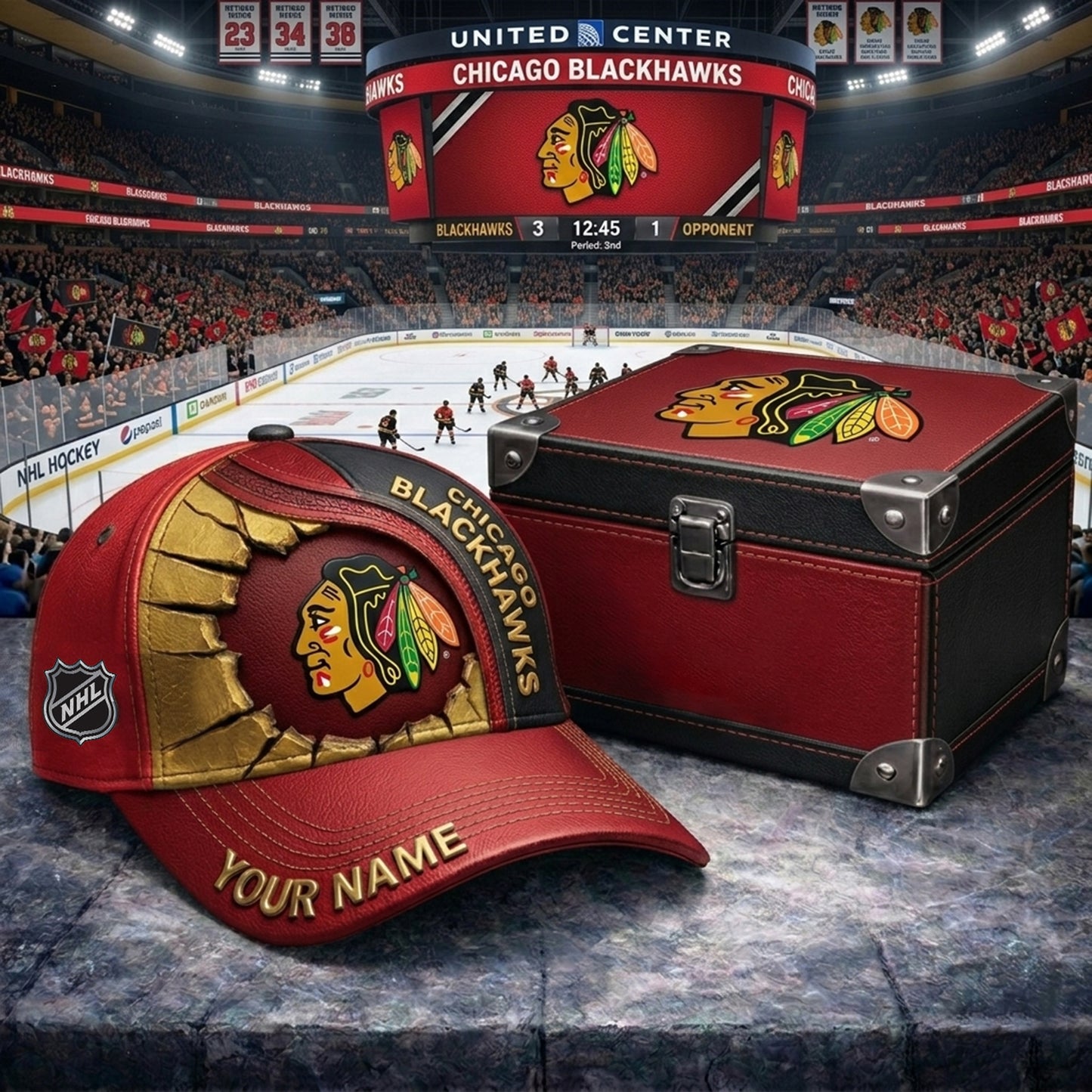 PREMIUM NHL X CB CRACK CUSTOM NAME HAT NDT NHM 140426