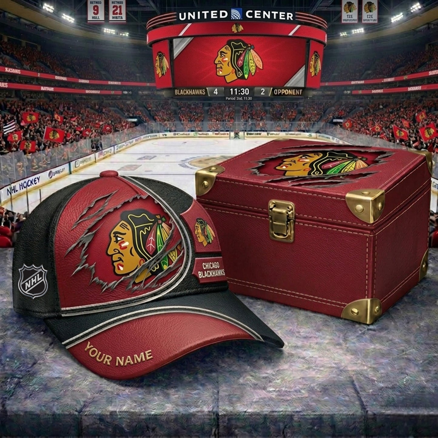 PREMIUM NHL X CB CRACK CUSTOM NAME HAT V300 NDT NHM 150526