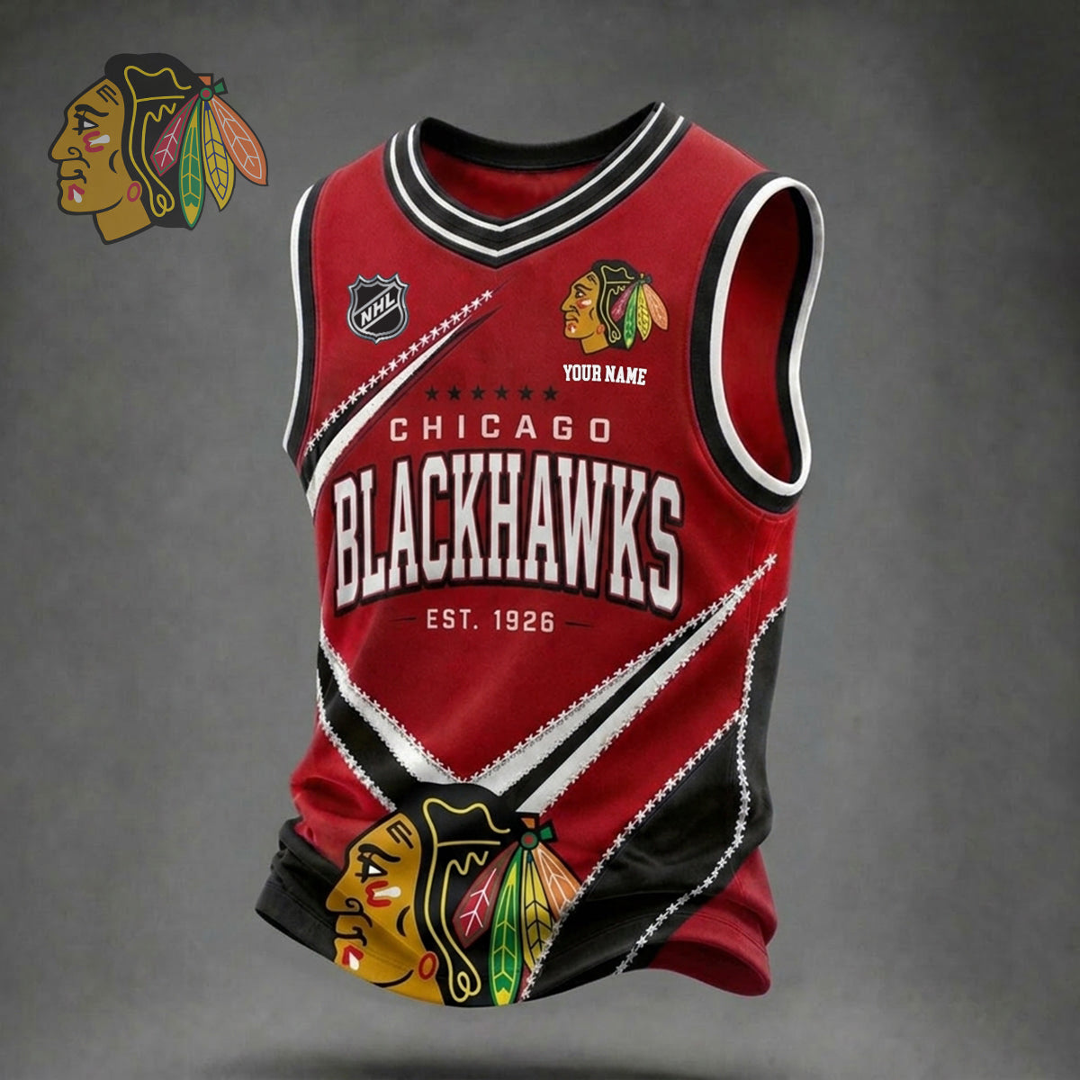 PREMIUM NHL X CB Game Day V-Neck Tank Top Custome Shirt NDT NHM 060626