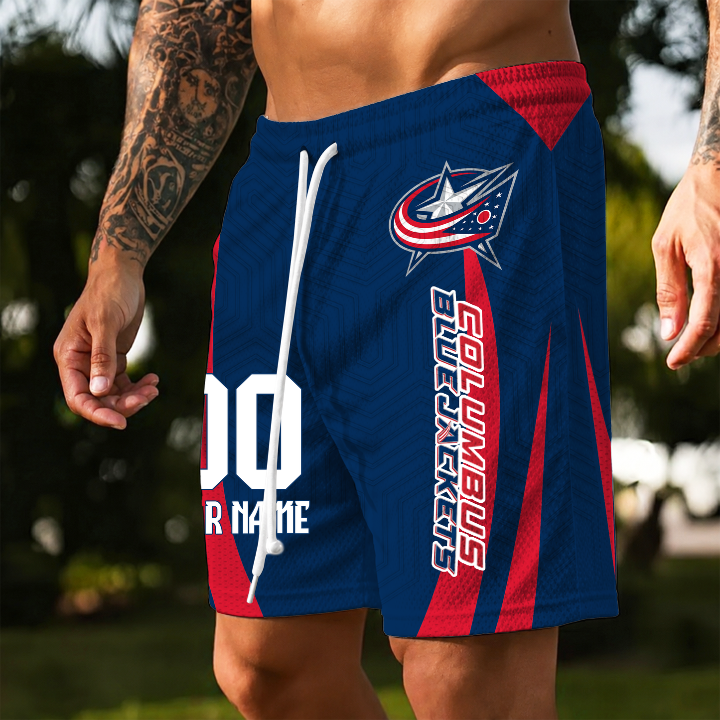 PREMIUM NHL X CBJ Personalized Short Pants For Summer Holiday NDT VHM 150526